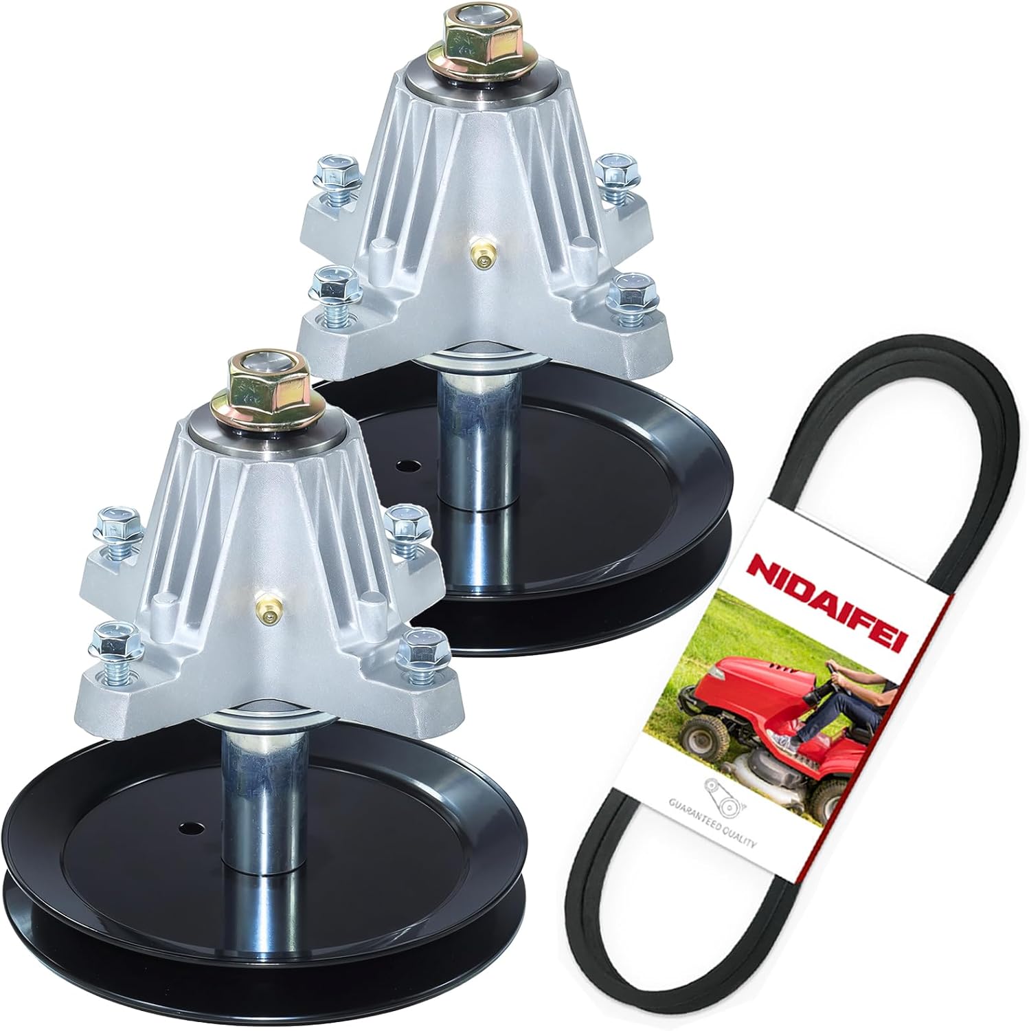 2 Pack Greased 918-05078A Spindle Assembly with 954-04325 Belt Replace MTD 918-05078A 618-05078A for Cub Cadet RZT L42 RZT L46 RZT LX46 RZT S46 Craftsman Z6400 Troy Bilt Mustang 46 XP Tractor