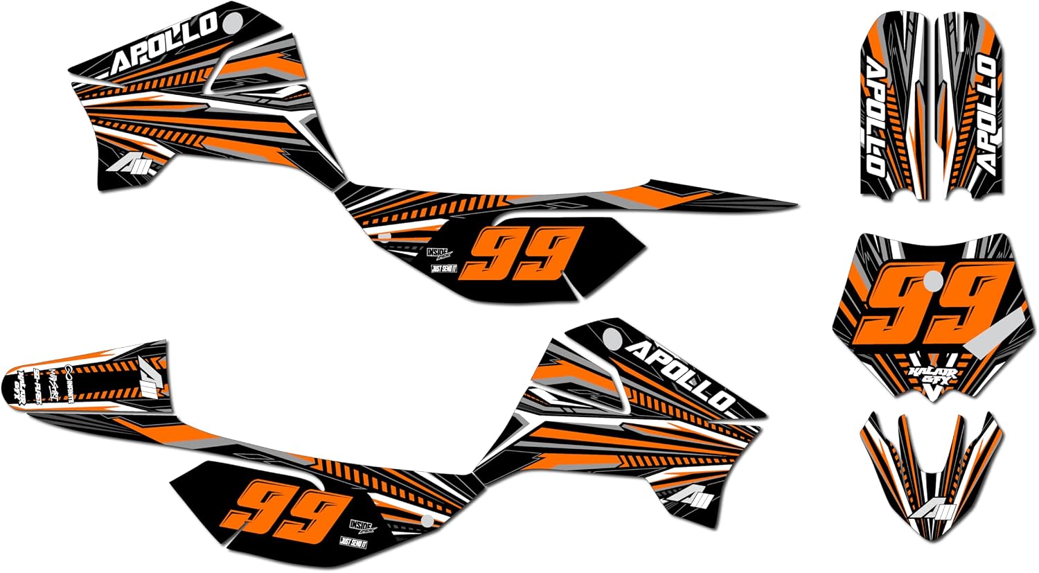 Graphics Kit for Apollo RFZ X4-X6 X14-X19 (All Years) Prime Series Red 09 Mil-Dirt Bike Custom Racing Graphics Decals Stickers Kit, no-Plastics