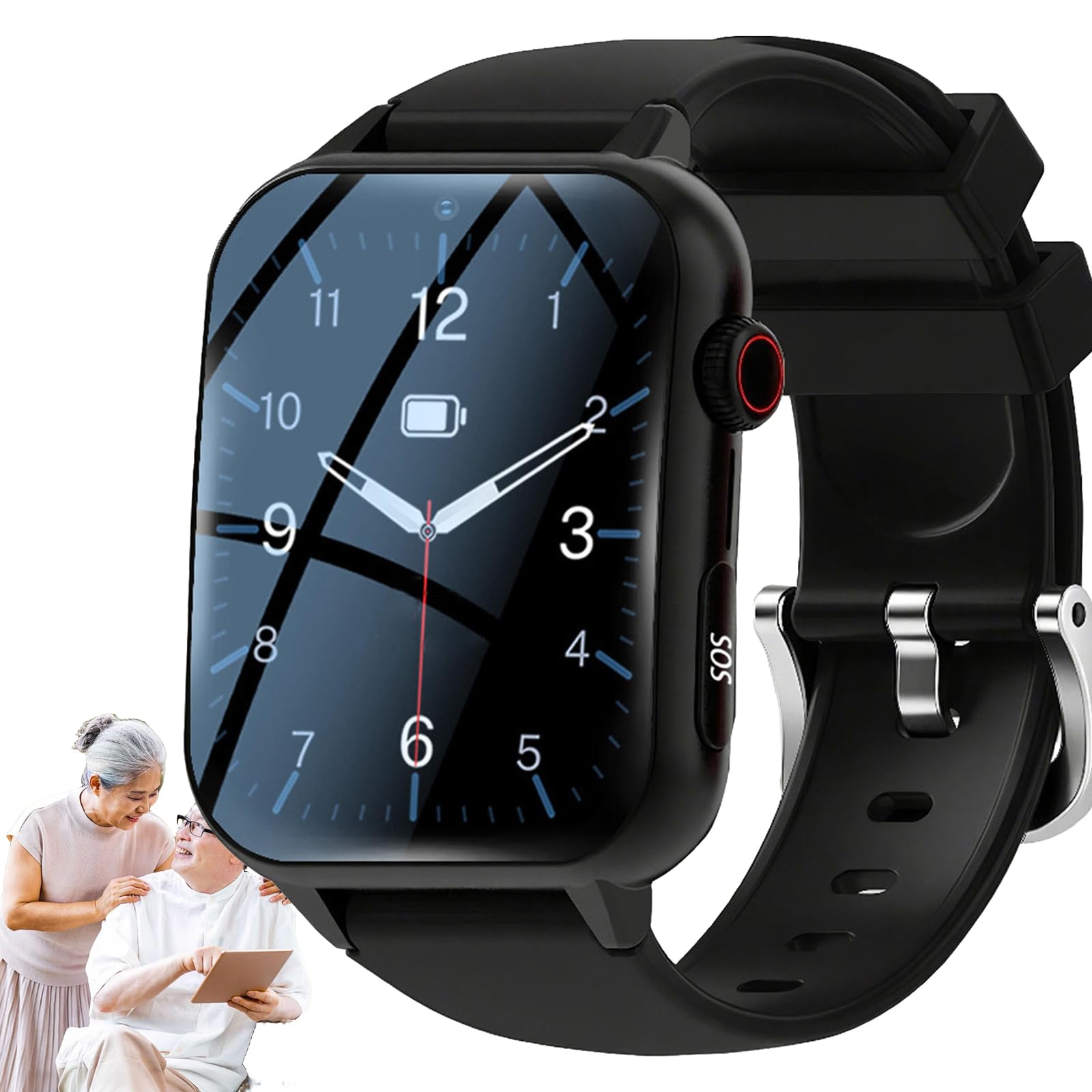 Reloj inteligente de detección de caídas para personas mayores, botón de llamada SOS de emergencia, videollamada, contador de pasos, geo-valla, dispositivo de alarma para ancianos