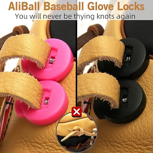 Miniatura 2 de Glove Locks - Juego de 8 cerraduras de encaje para guantes, nunca más necesitarás nudos, se adapta a todos los guantes de béisbol y sóftbol
