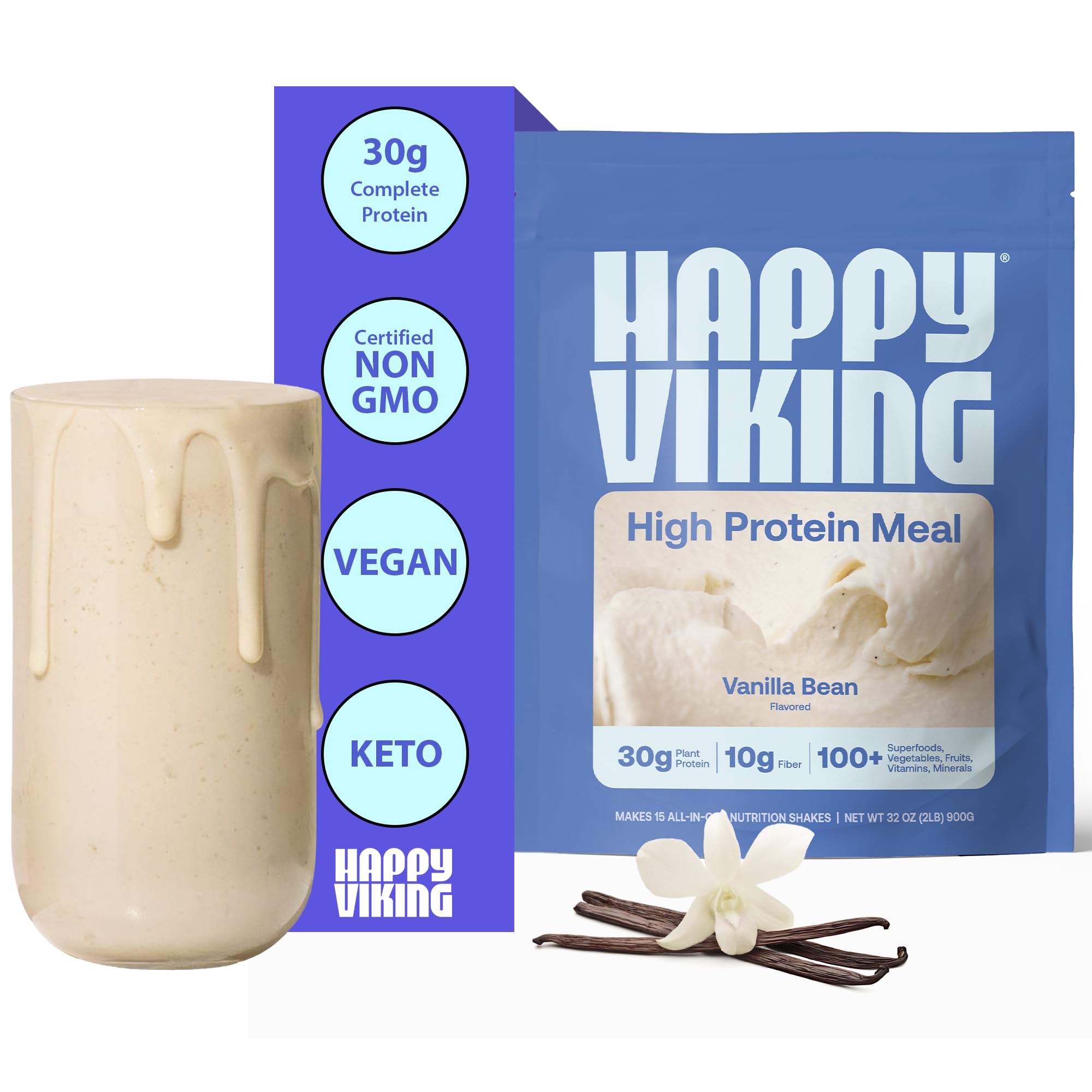 Amazon.com: Happy Viking Vanilla Protein + Superfoods Powder