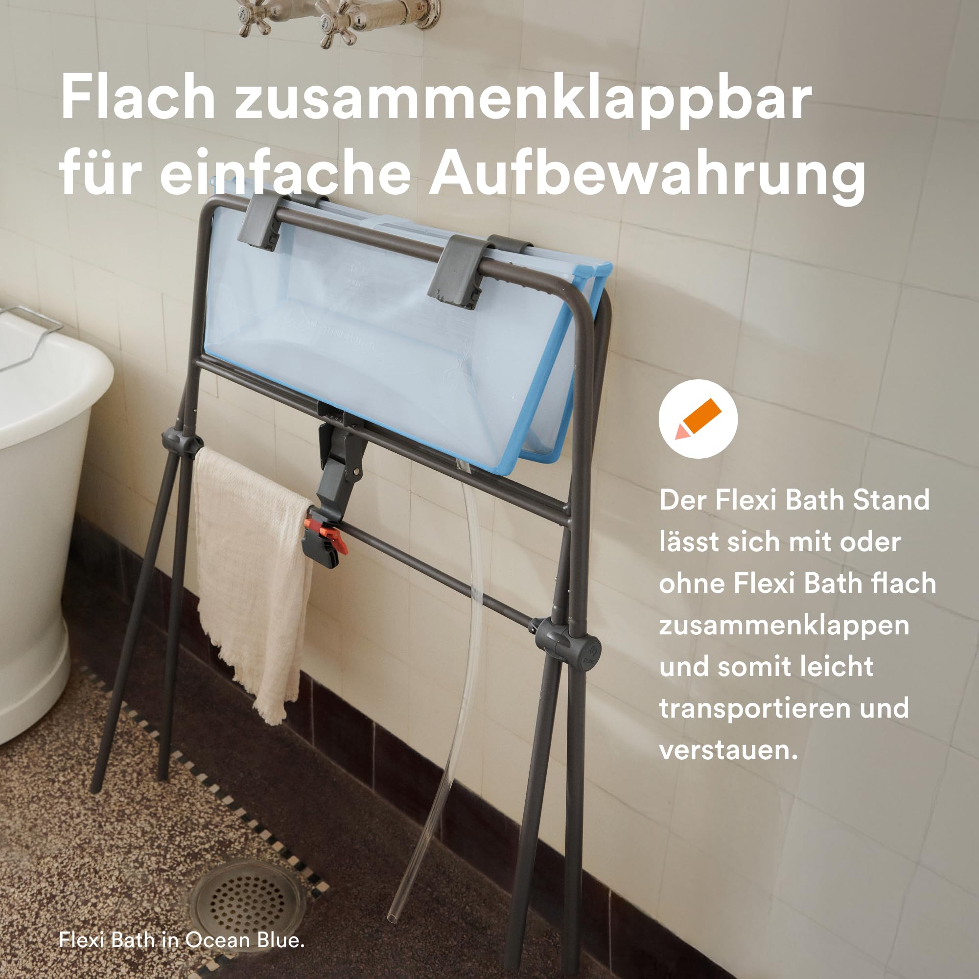 Stokke Flexi Bath (Lavender) + Flexi Bath Stand - Babybadewanne für Babys bis 10 kg - Faltbar, langlebig und einfach zu verstauen - Bequem zu Hause oder auf Reisen zu verwenden
