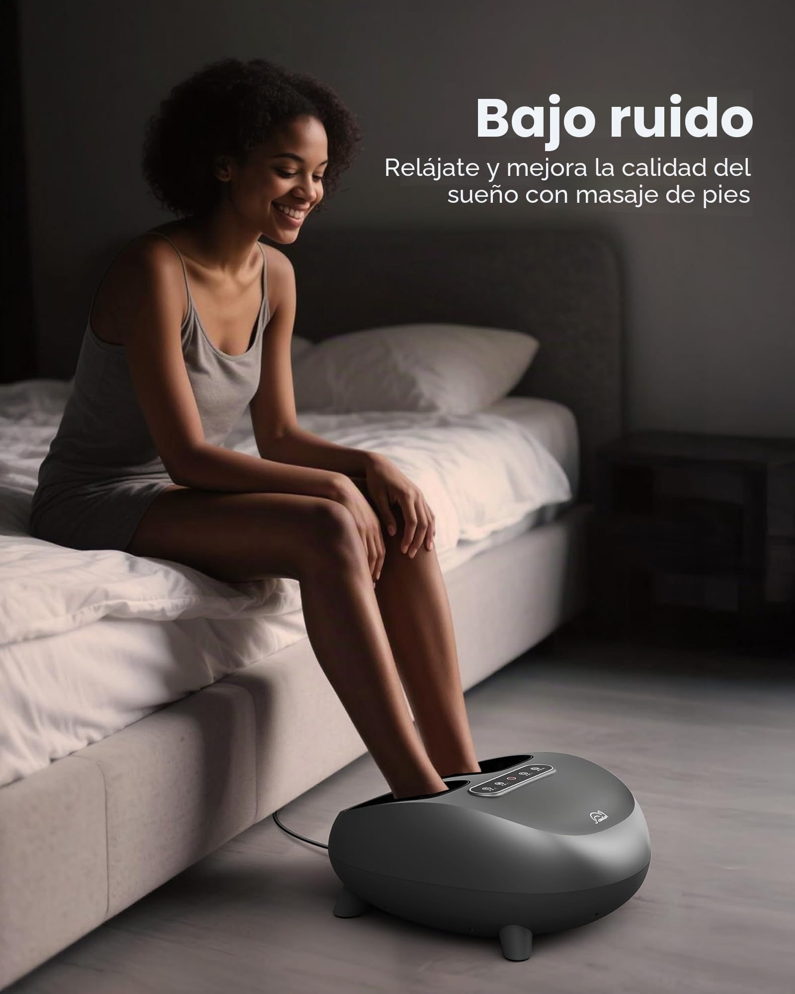 Snailax Masajeador de pies con calor y mando a distancia, masajeador de pies Shiatsu con compresión, regalo para mujeres y hombres, apto para tallas hasta la 48.