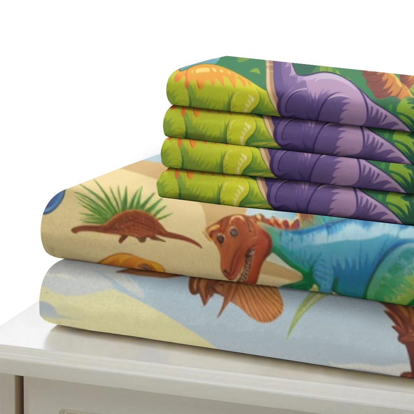 Dinosaurier Bettwäsche-Set Für Kinder – Mikrofaser, 135x200 Cm + Kissenbezug – Single-Größe