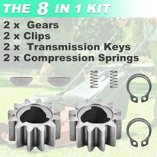 Miniatura 6 de Adefol 42661-VE2-800 engranajes + 42672-VE2-800 llaves de resorte y clips Kit de rueda de transmisión para cortacésped Honda HRR216HRS216,