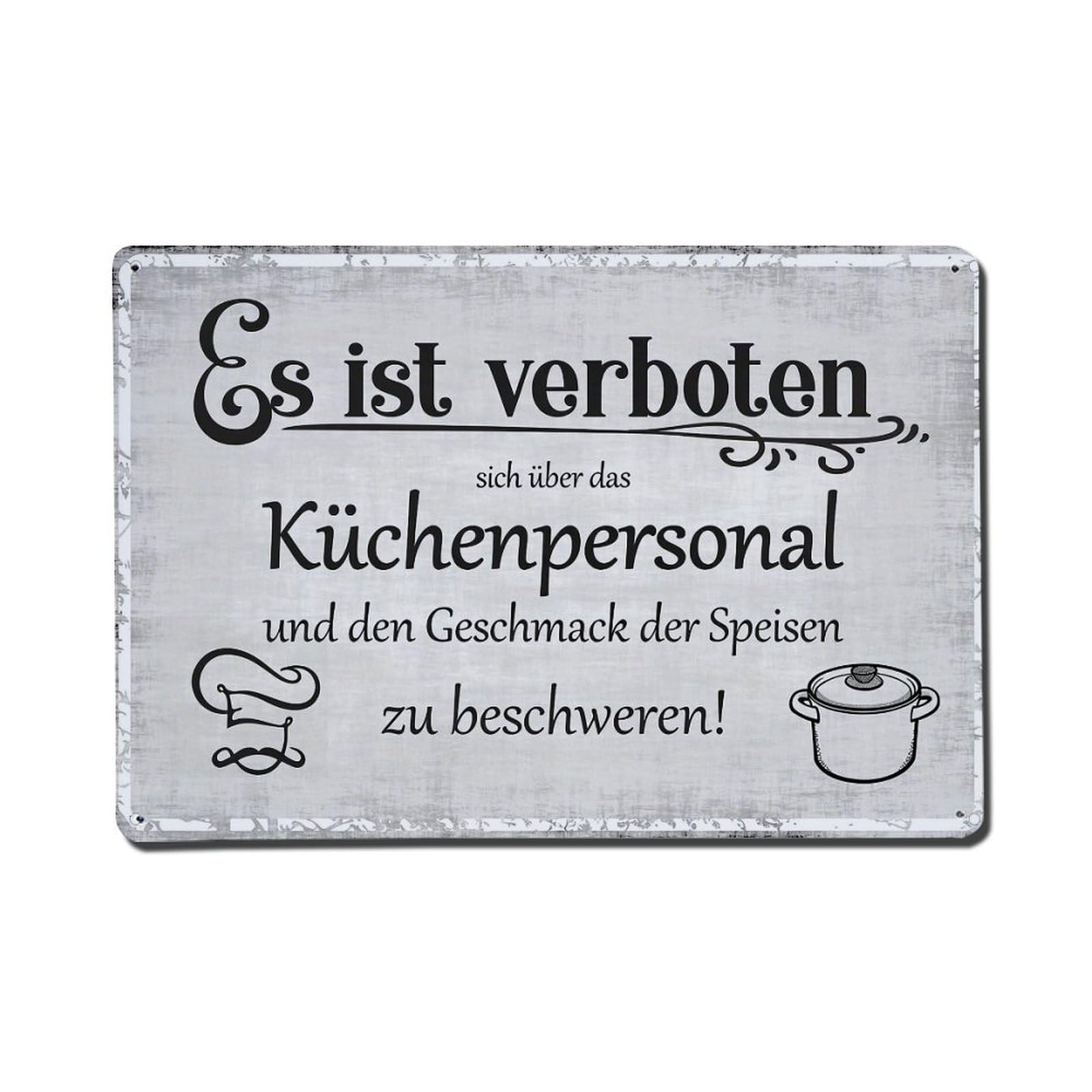 Es Ist Verboten Kochen Personal Tin Sign Metal Poster Vintage Metal Signs for Home Man Cave Bar Cafe Kitchen laundry room Wall Decorations Gift 8x12Inch