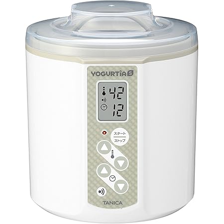 TANICA 温度調節(25～70℃) ・タイマー・ブザー付ヨーグルトメーカー ヨーグルティアS 1200ml YS-01 (ホワイト)
