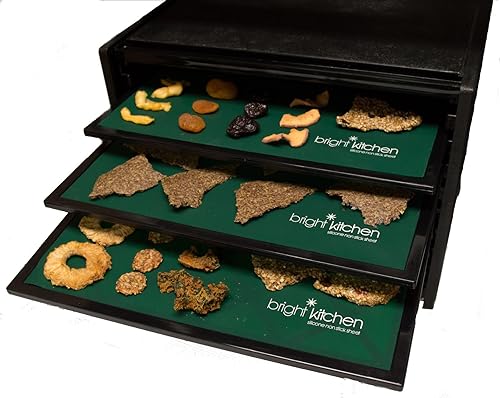Miniatura 5 de Juego de láminas de silicona de 6 a 14 x 14 pulgadas para alfombrilla antiadherente reutilizable Excalibur Deshidratador Bright Kitchen (6)