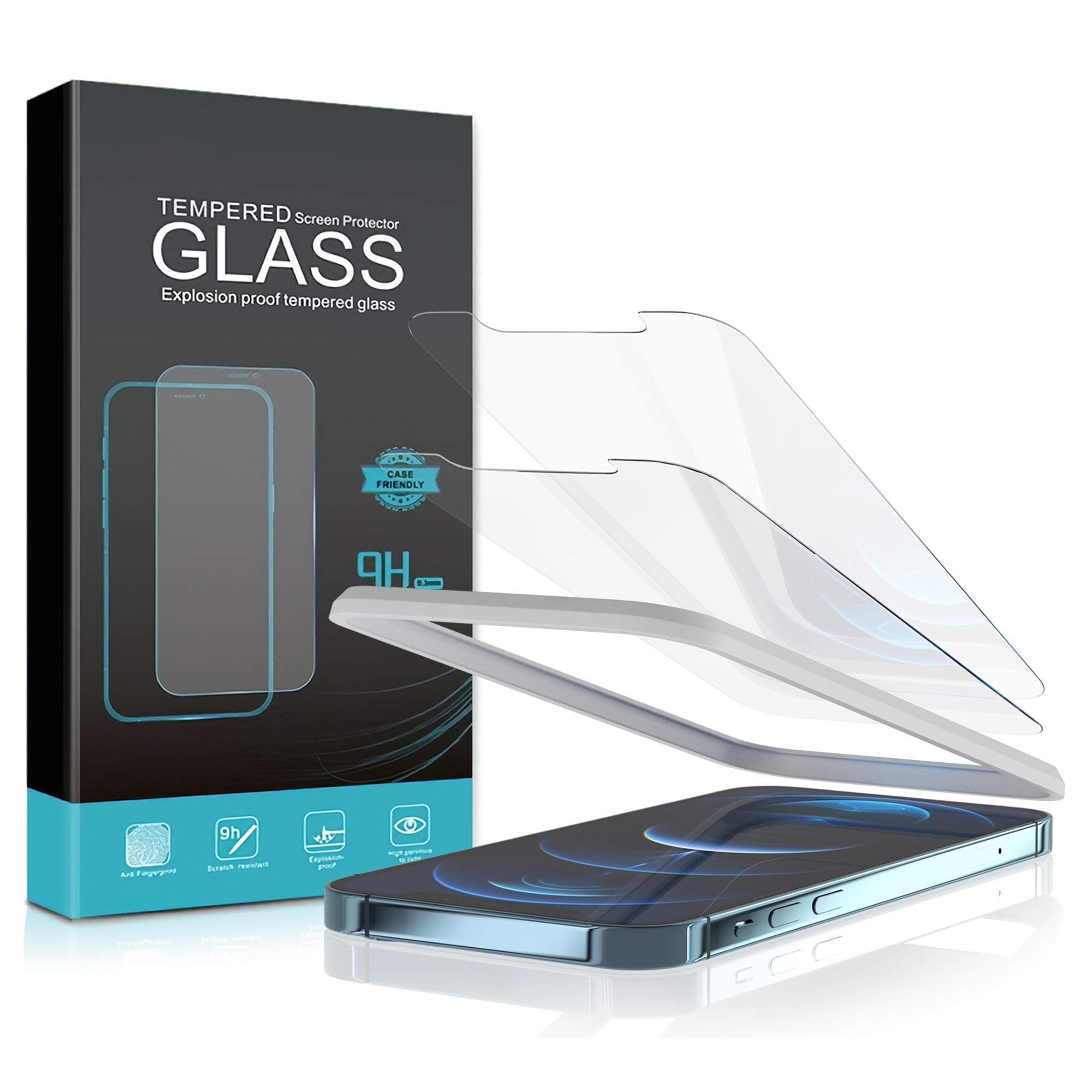 Tempered Glass Screen Protector For Iphone 12 Mini Protective With Guidance Frame Easy Installation Perfect Size Fiber Cloth Included