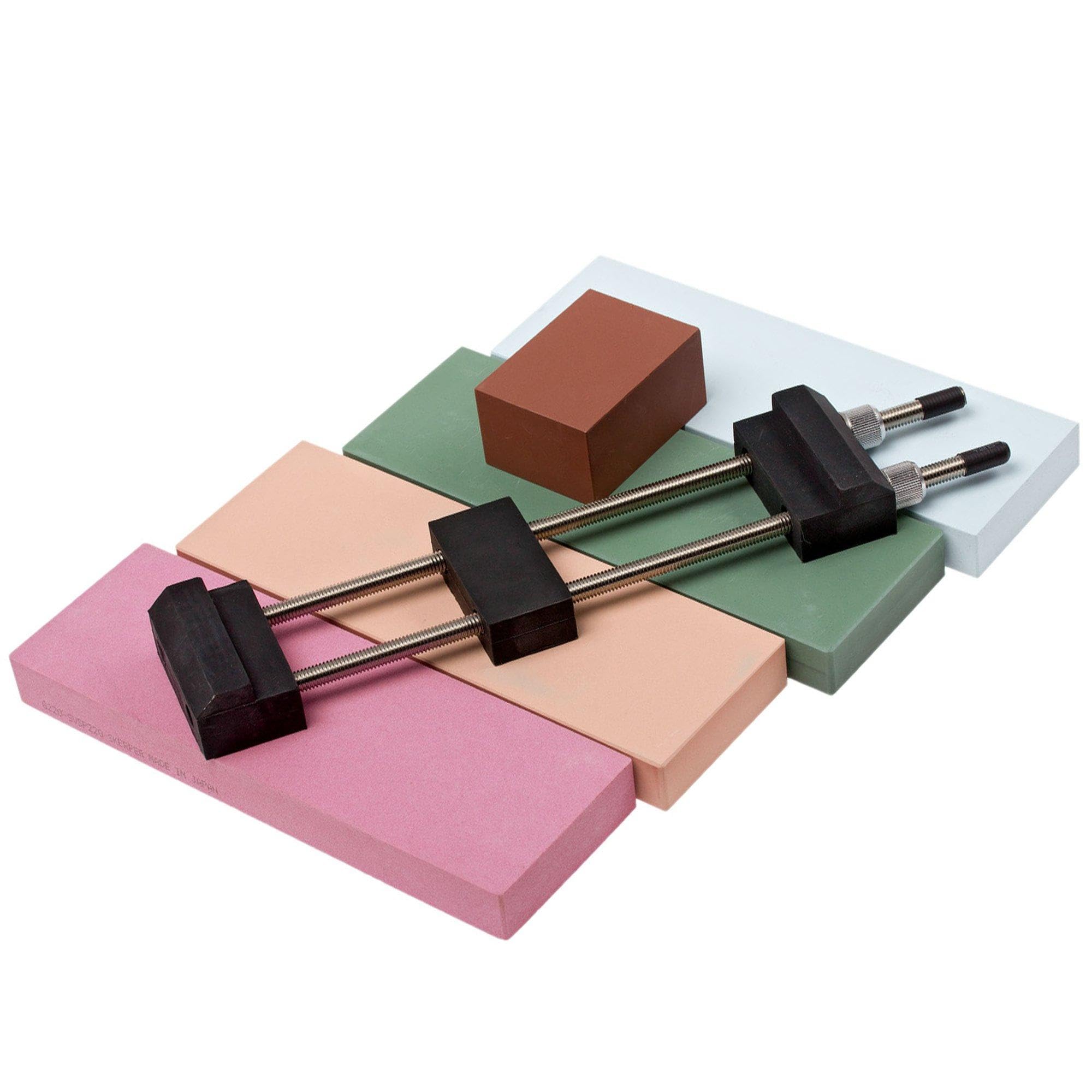 Skerper Professional Schleifpaket Körnung 220/1000/2000/5000 + Halter und Dressing Stone, alles was Du Brauchst um Selbst zu Schleifen