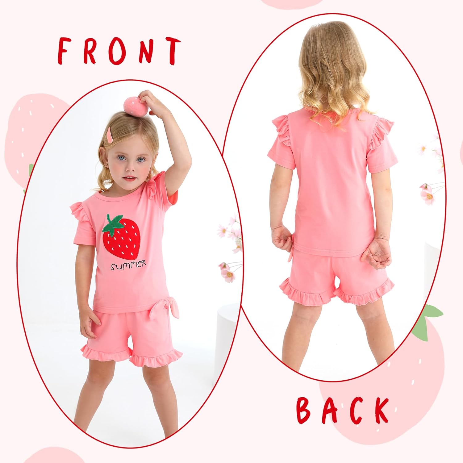 YOUNGER TREE Baby Girl Clothes Cartoon T-Shirt Shorts Set Toddler Summer Outfits - Image 3