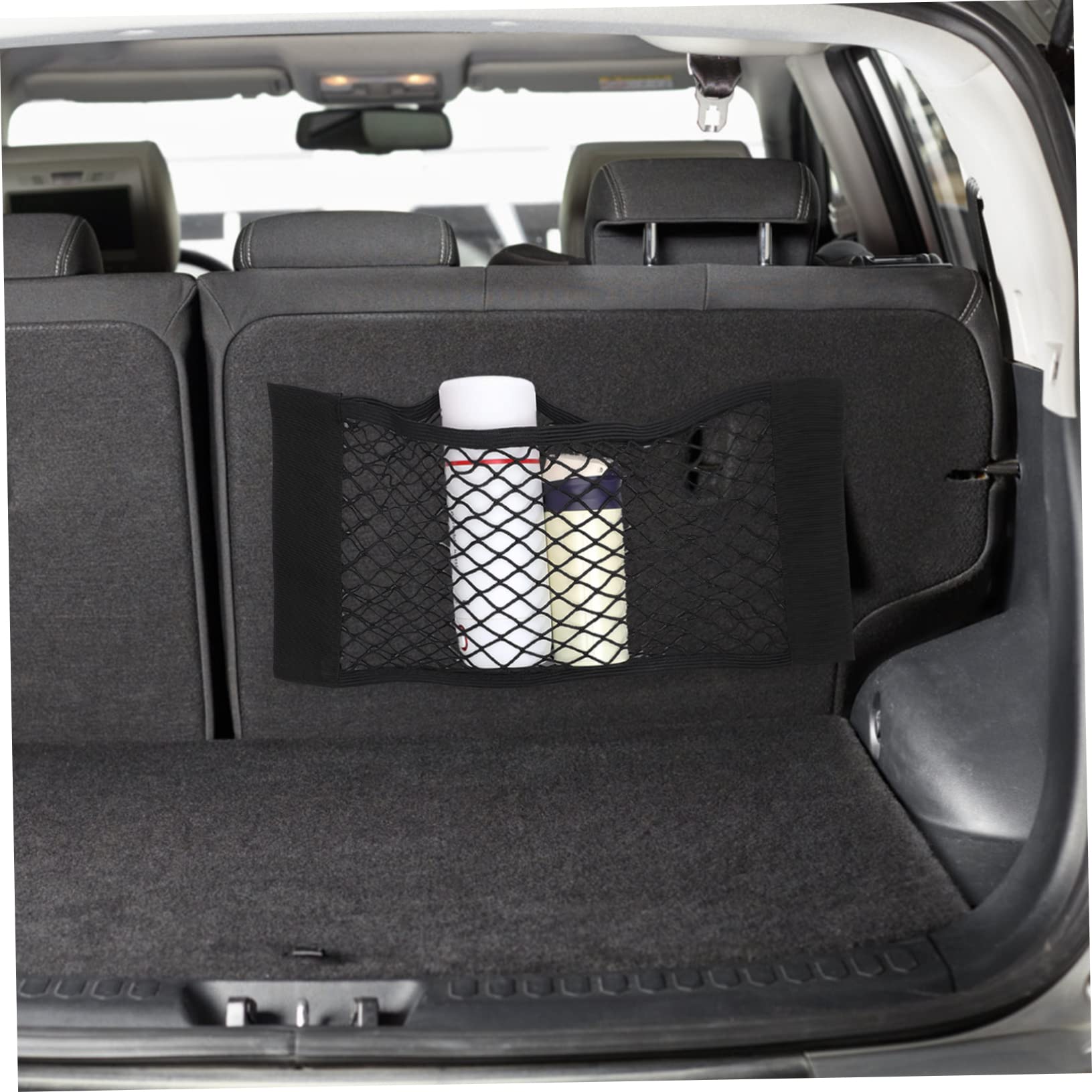 HEALEEP 2pcs Car Cargo Organizer Net Adhesive Mesh Pockets for Trunk Storage Durable Elastic Netting for Efficient Car Organization and Space Saving