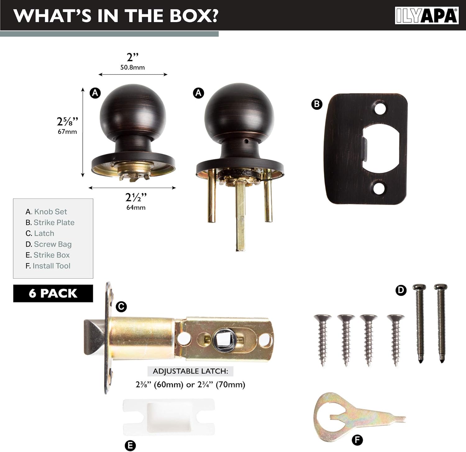 Exсluѕіvе Dіѕсоunt 70% Prісе Ilyapa Passage Door Knob for Hall and Closet - Ball Style, Oil Rubbed Bronze Interior Keyless Non Locking Indoor Doorknob, Round Door Handle, Oil Rubbed Bronze, 6 Pack Lіmіtеd Dіѕсоunt Ilyapa Passage Door Knob for Hall and Closet - Ball Style, Oil Rubbed Bronze Interior Keyless Non Locking Indoor Doorknob, Round Door Handle, Oil Rubbed Bronze, 6 Pack