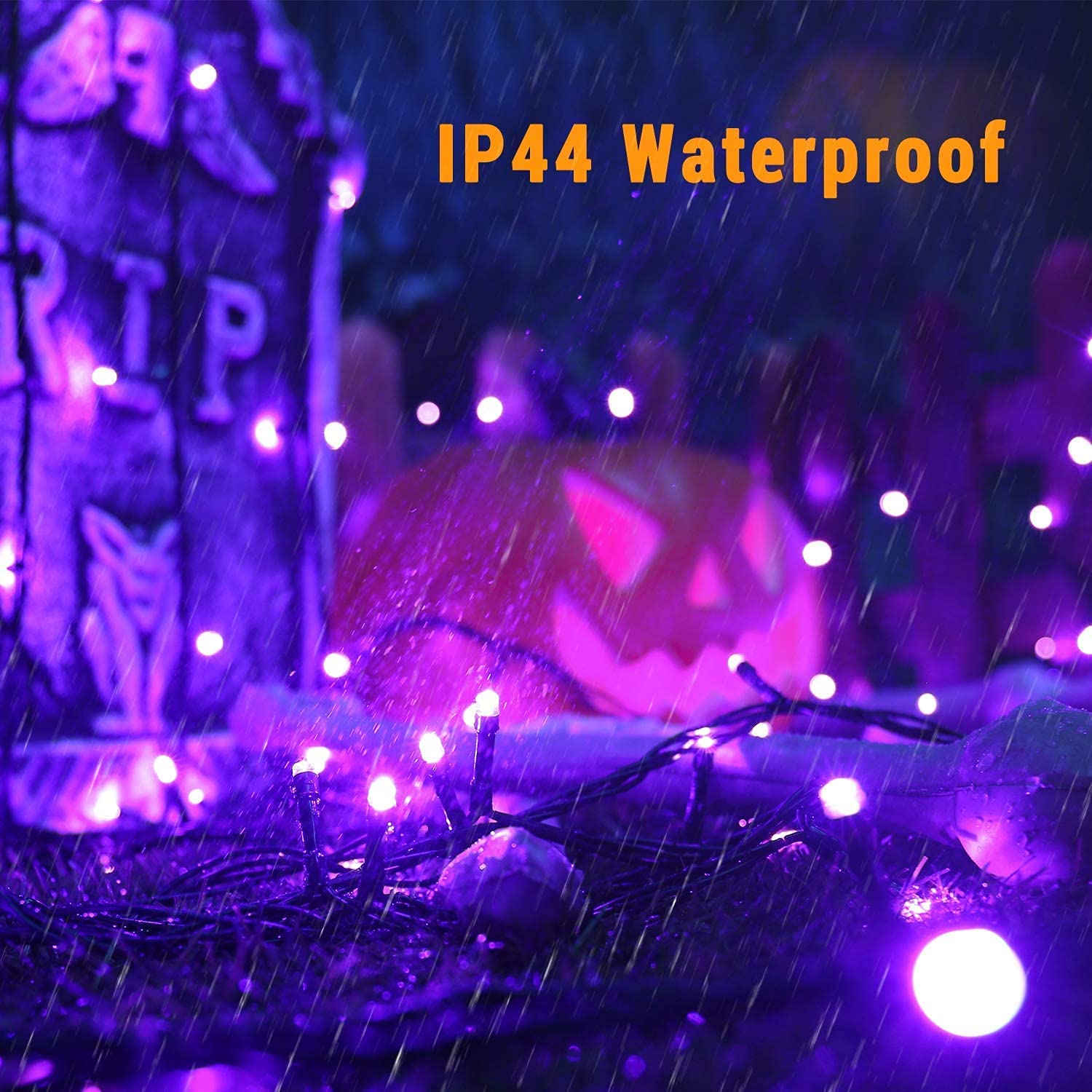 BrizLabs Decorazioni Halloween Catena Luminosa, 20M 200 LED Viola Natale Stringa Luci Esterno 8 Modalità Impermeabile Albero di Natale Illuminazione per Interno Giardino Balcony Finestra Partito Deko
