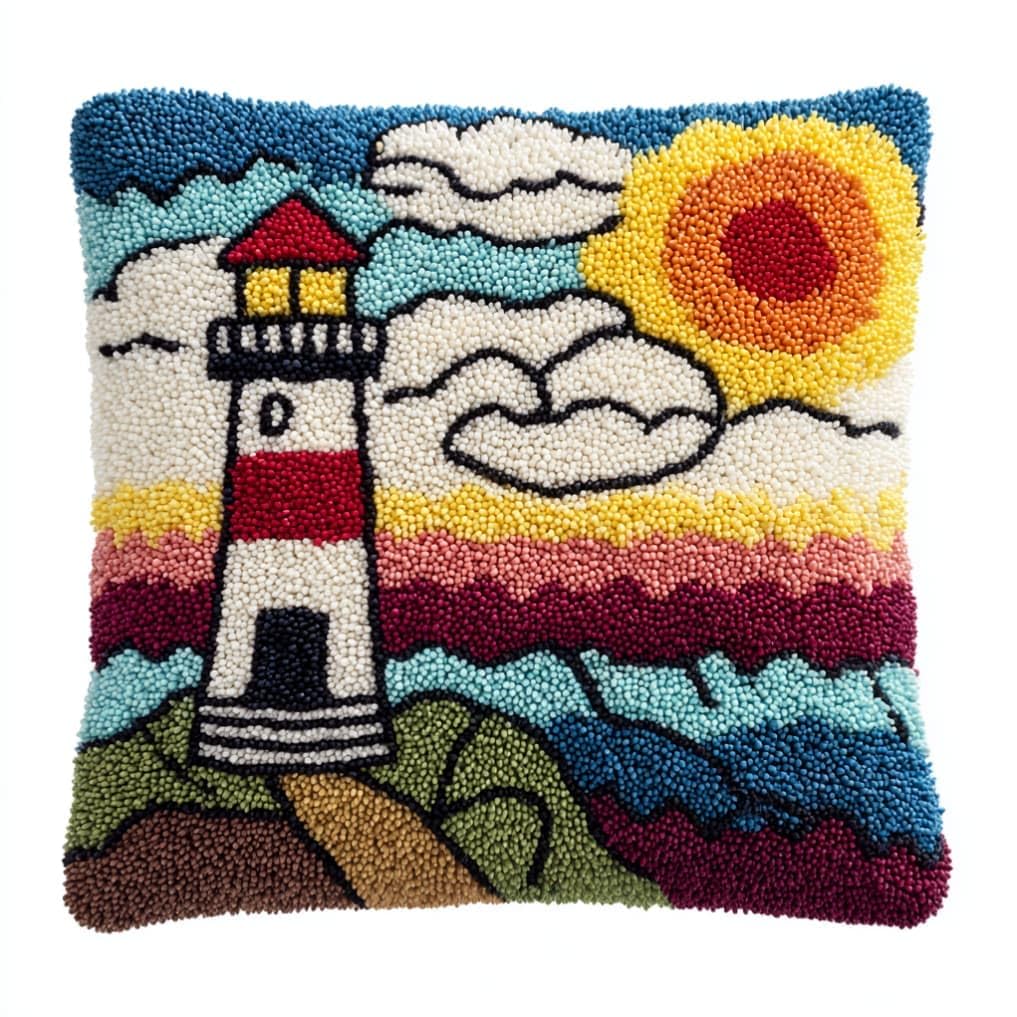 kitphoenix Latch Hook Kits for Adults Lighthouse 43Cmx43Cm