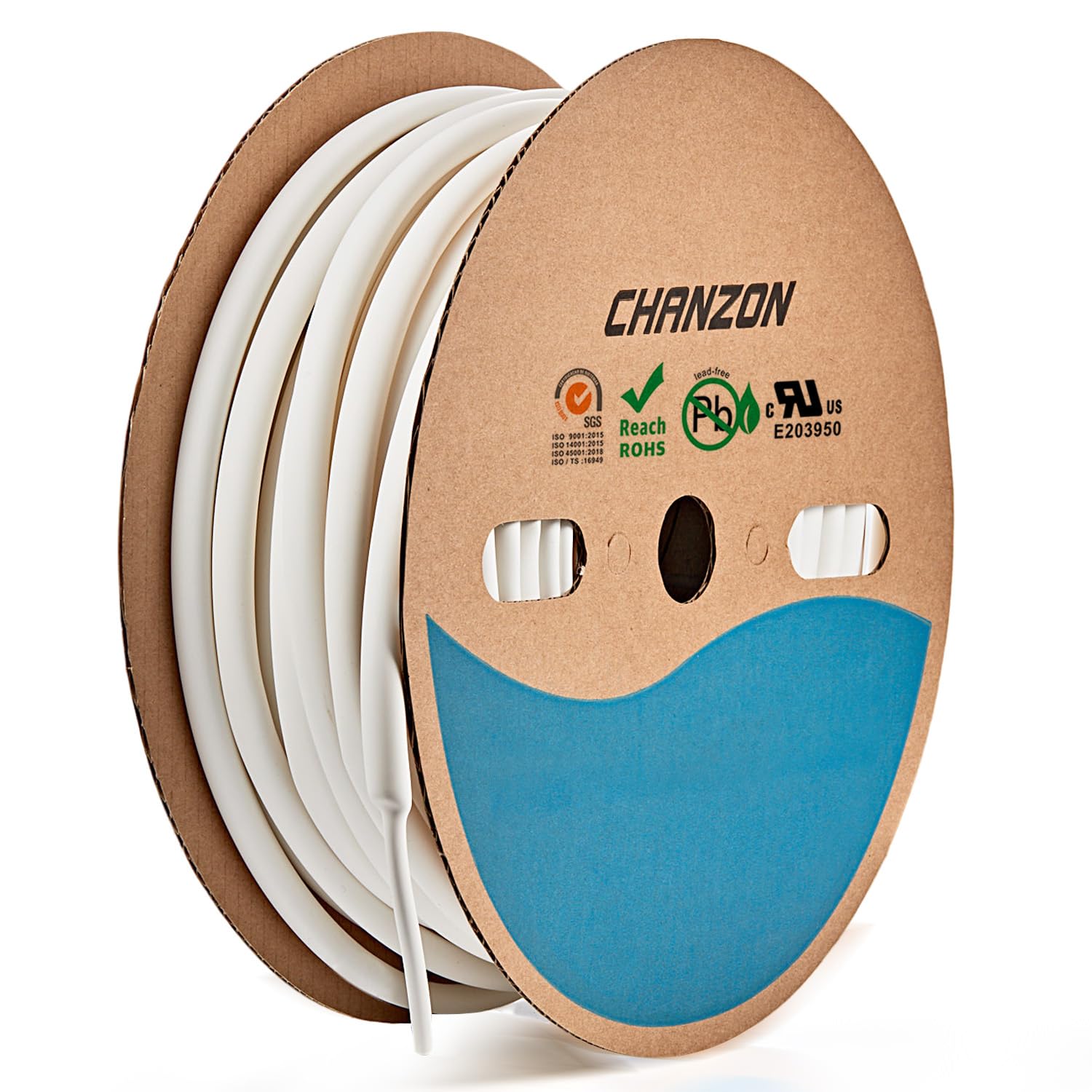 Chanzon 3:1 Ratio - 80ft Roll - Heat Shrink Tubing 5/16" (7.9mm) - Marine Grade Waterproof Adhesive Lined - (25M Total Length) White Polyolefin Sleeving Wrap Shrinking 3 to 1 Ratio 1pcs