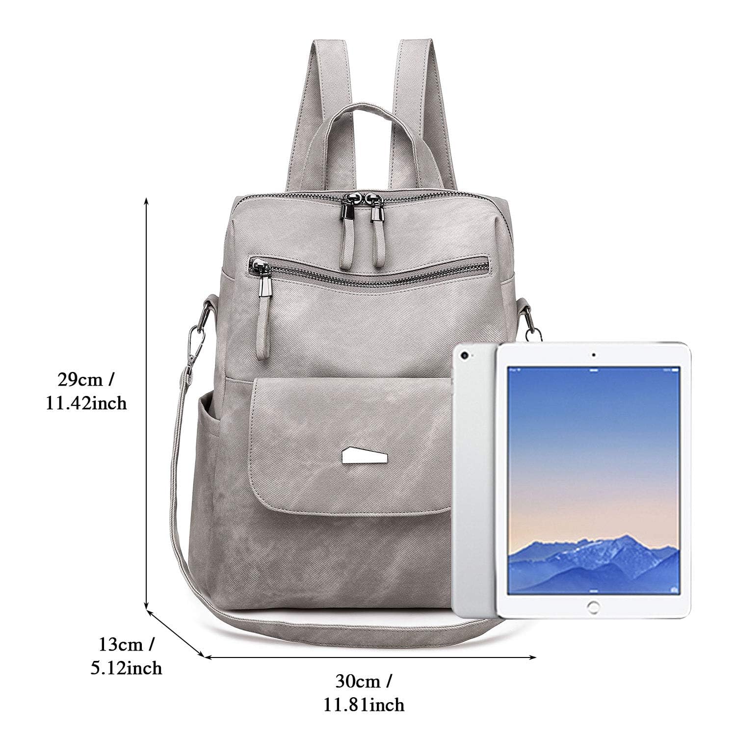 UBAYMAX Zaino Donna Casual alla Moda, Borsa Zainetto in PU Pelle, Daypack Multifunzione per Scuola/Lavoro/Viaggio/Shopping/Uso Quotidiano, Zaino Multi-Tasca con Design Versatile