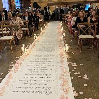 Letter2Word Custom Wedding Runner Aisle, 54 Inches Wide by 60 Feet Long, Custom Text Add Your Vows, Bible Verse, Lyrics, (60 Feet Long by 54 Inches Wide)