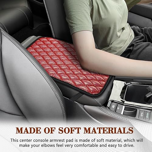 Miniatura 4 de Zufoty Funda para reposabrazos de automóvil, funda para caja de asiento de reposabrazos de automóvil, almohadilla de cojín de consola central de