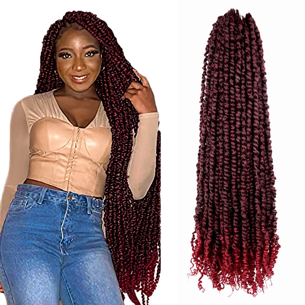BOHOBABE 36 Inch Pre-twisted Passion Twist Hair 8 Packs Super Long Pre-looped Crochet Passion Twist Braiding Hair Soft Bohemian Twists (T118)
