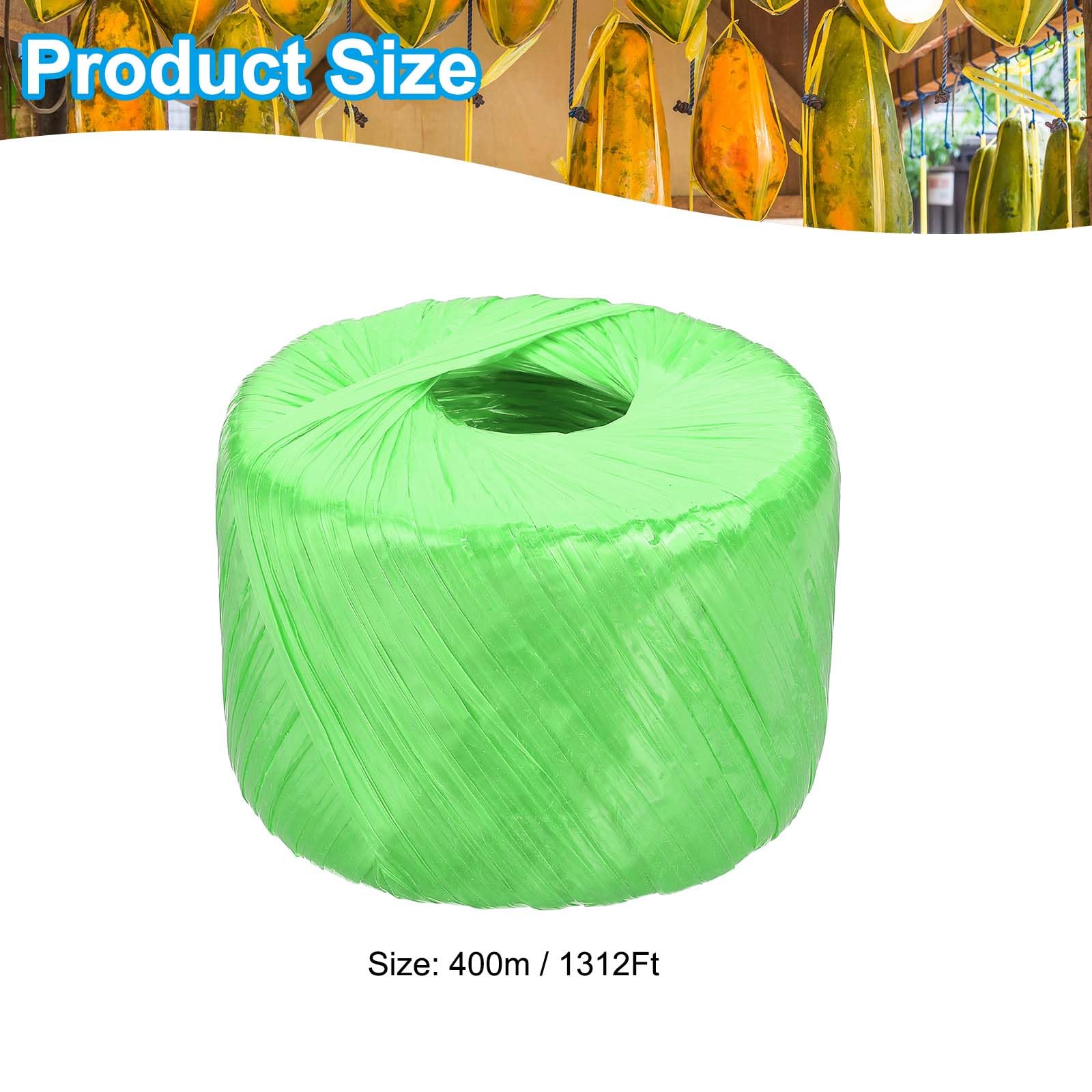 PATIKIL 400m Polyester Nylon Plastic Rope, Twine Household Bundles Ropes Roll for Gardening Packing Crafting DIY Green - Image 2