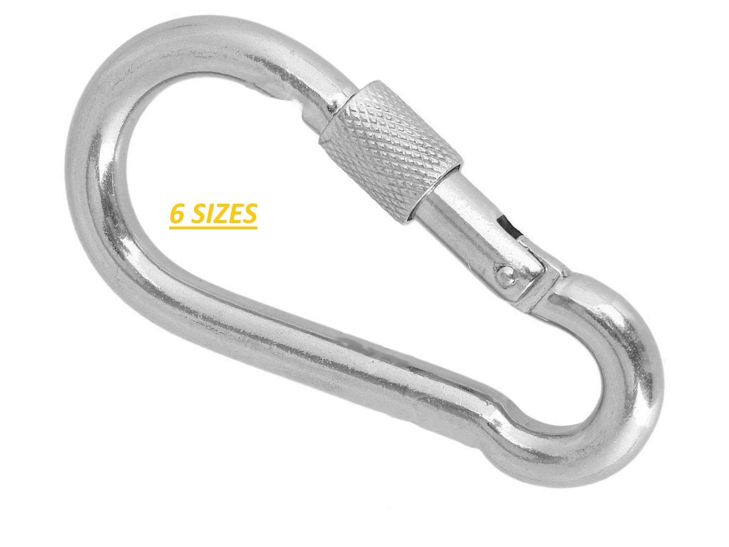 Carabiner Clip ~ SCREWLOCK~ Large & Small ~ Heavy Duty! - Lifting (1, 8mm x 80mm)