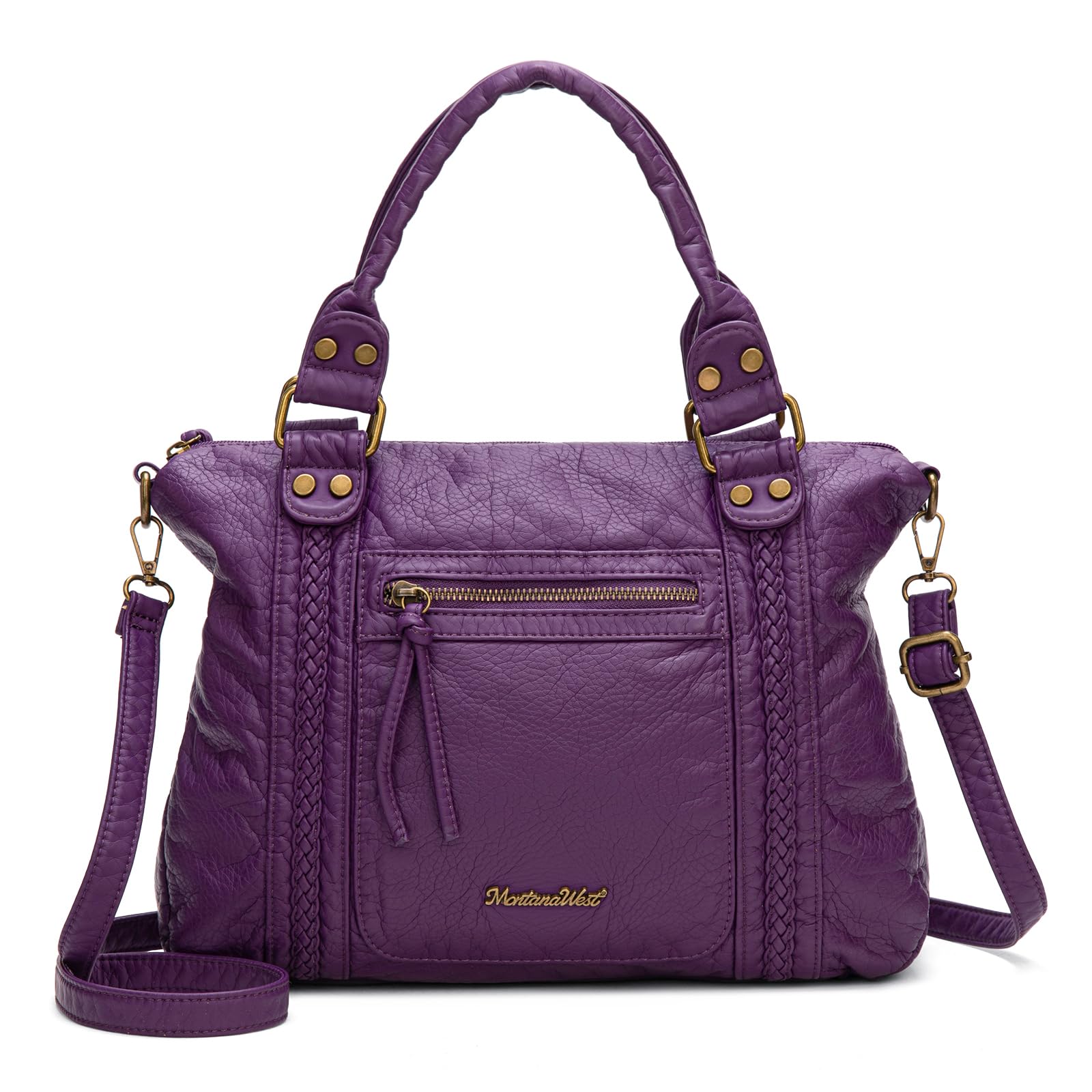 Washed Leather Hobo Bags for Women Roomy Handbags with Crossbody Strap