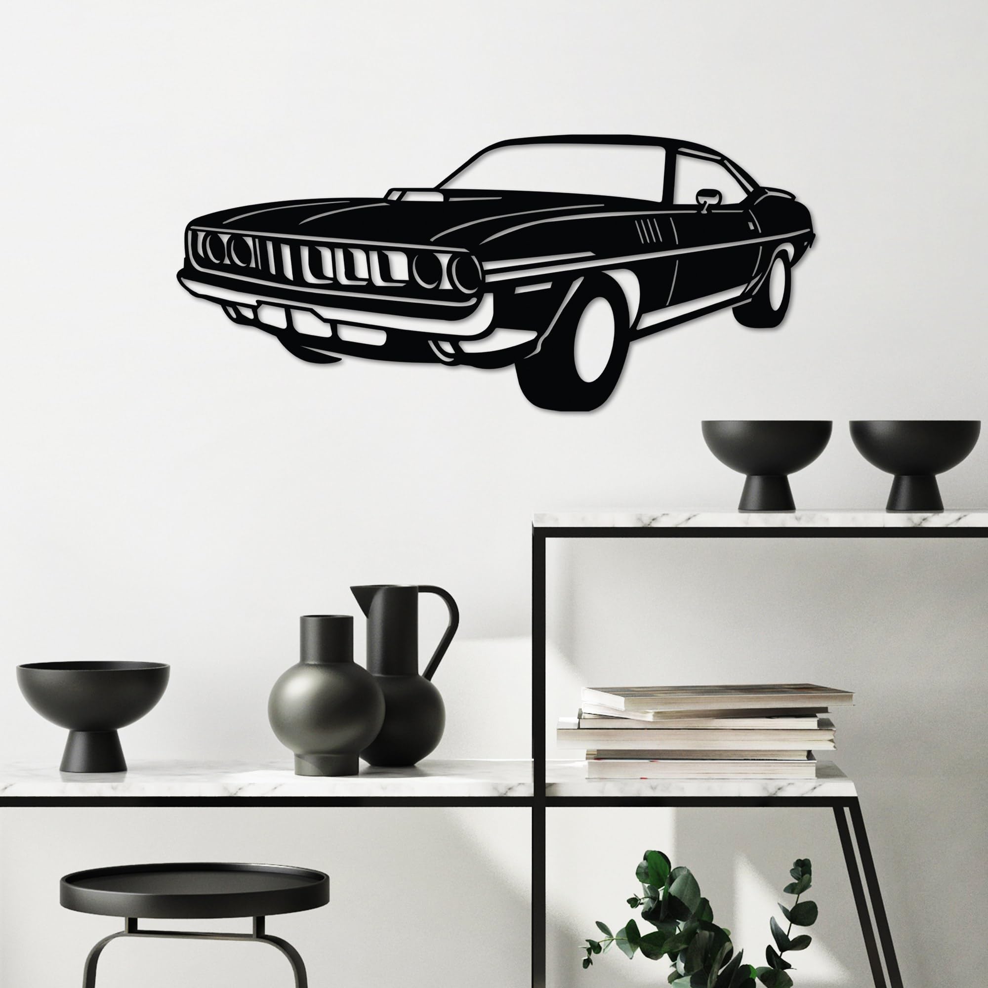 Stylish Black Decorative Metal Wall Accessory, 60 x 26 cm, 100% Metal, 1.5 mm Thickness, Lightweight and Durable, Perfect for Home Decor
