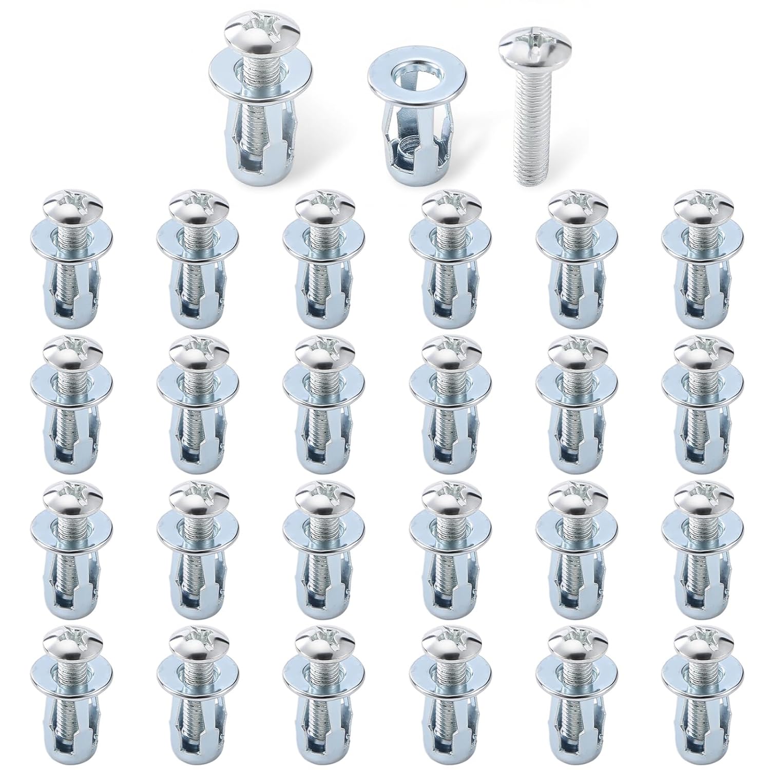 25 Pcs M8x30 Hollow Pins, Metal for Cavities, Metal Anchors for Metal Cavities, Petal Screws, Expansion Plugs for Plasterboard