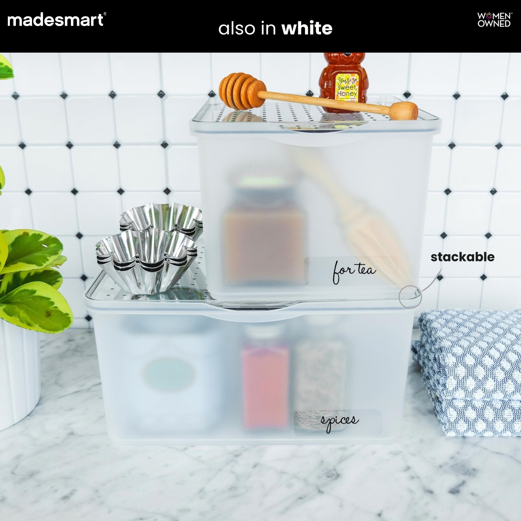 madesmart Frosted Lid Bin - Blue -4 madesmart Frosted Lid Bin - Blue -4