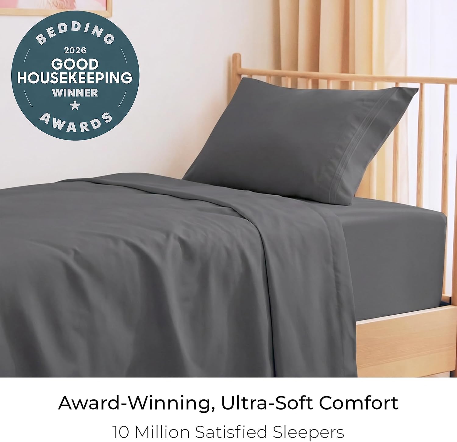Mellanni Twin Sheets Set - 3 PC Iconic Collection Bedding - Hotel Luxury, Extra Soft, Cooling Bed Sheets - Wrinkle, Fade, Stain Resistant (Twin, Gray) thumbnail