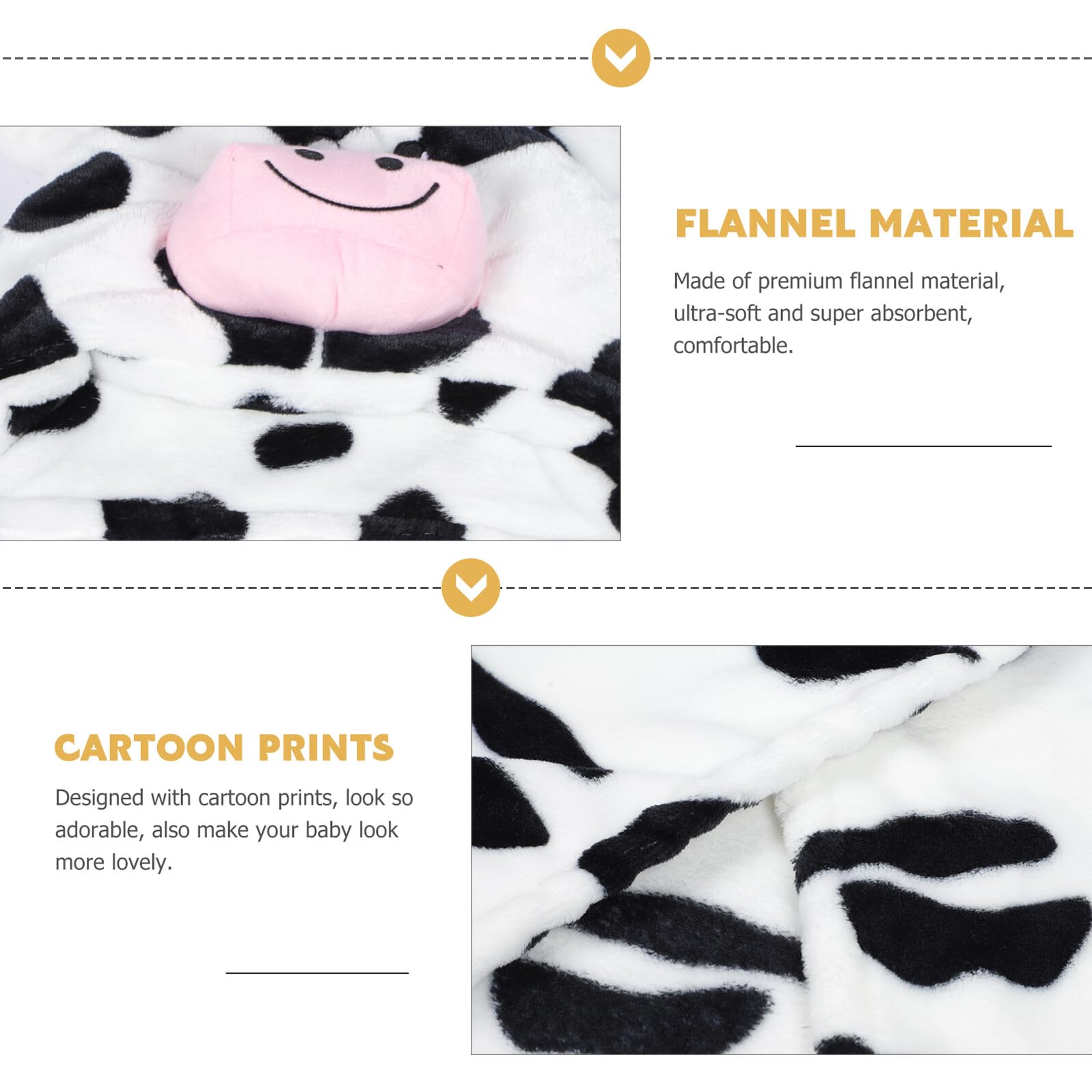 LIFKOME Kapuzenhandtuch aus Flanell, Schwarz, 70x100cm, Babybadetuch | Neugeborene und Kinder, Cartoon Druck, nicht Reizend, Geschenk zur Babyparty