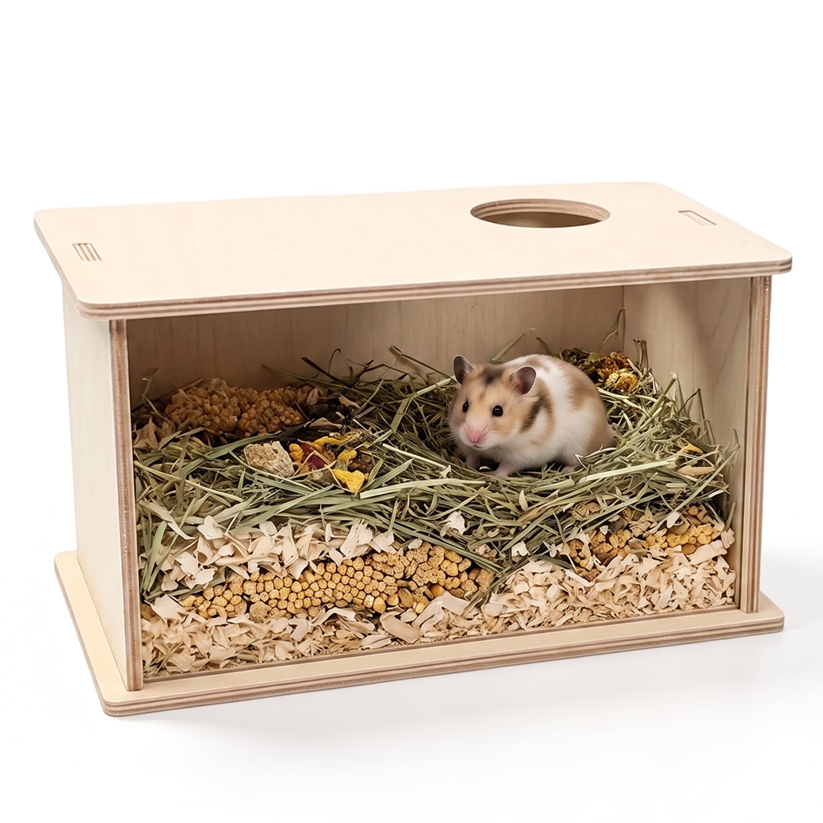 Hamster Houses for Syrian Hamsters with Transparent Acrylic Wooden Box