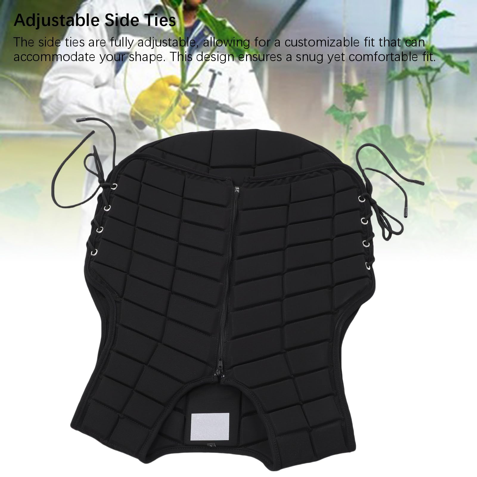 Cocoarm Gilet Equestre Gilet Protettivo per Equitazione in Poliestere con Chiusura a Zip Imbottitura Estesa Lacci Laterali Regolabili vestibilità Sagomata per Allenamento di Equitazione per Adulti