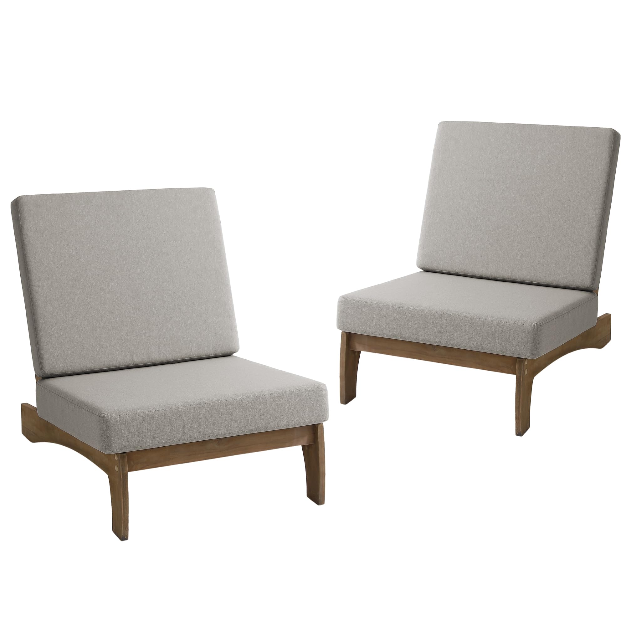 Pia Ricoo Patio Chairs Set of 2, Teak Wood Patio Outdoor Furniture Set
