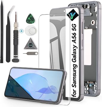 for Samsung Galaxy A56 5G Screen Replacement for Samsung Galaxy A56 5G A566V/A566B/A566E/A566U/A566W LCD Display Touch Screen Digitizer Assembly Replacement with Toolswith Frame
