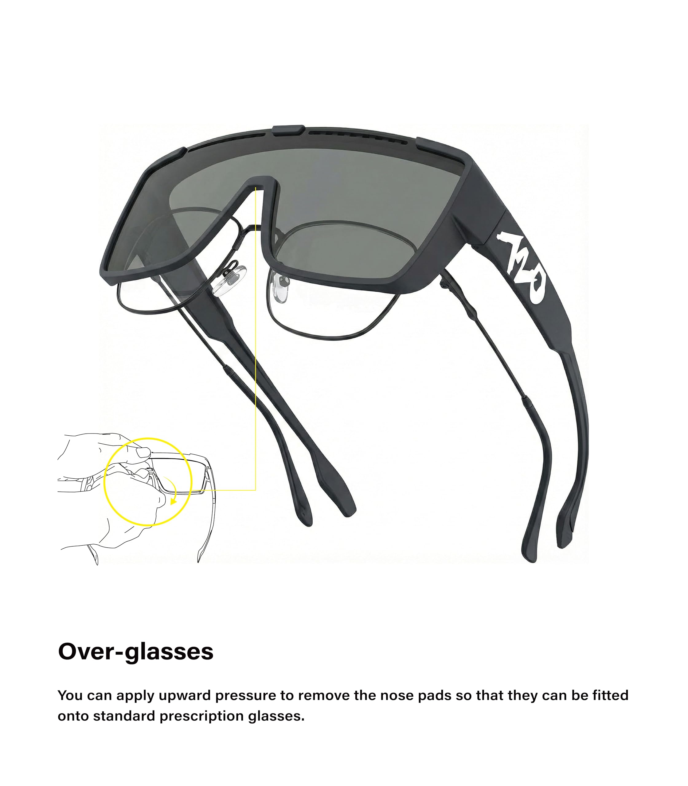 CoolGuard polaryzacyjne okulary przeciwsłoneczne 2 w 1, przełączanie między trybem standardowym i dopasowanym, dla mężczyzn i kobiet, ochrona UV400