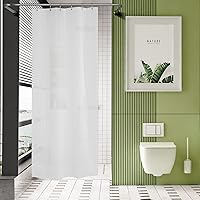 Vista 19 de AmazerBath - Cortina extralarga de plástico de acetato de vinilo polietileno (PEVA) para ducha, 72 x 84 pulgadas, transparente, de alta resistencia