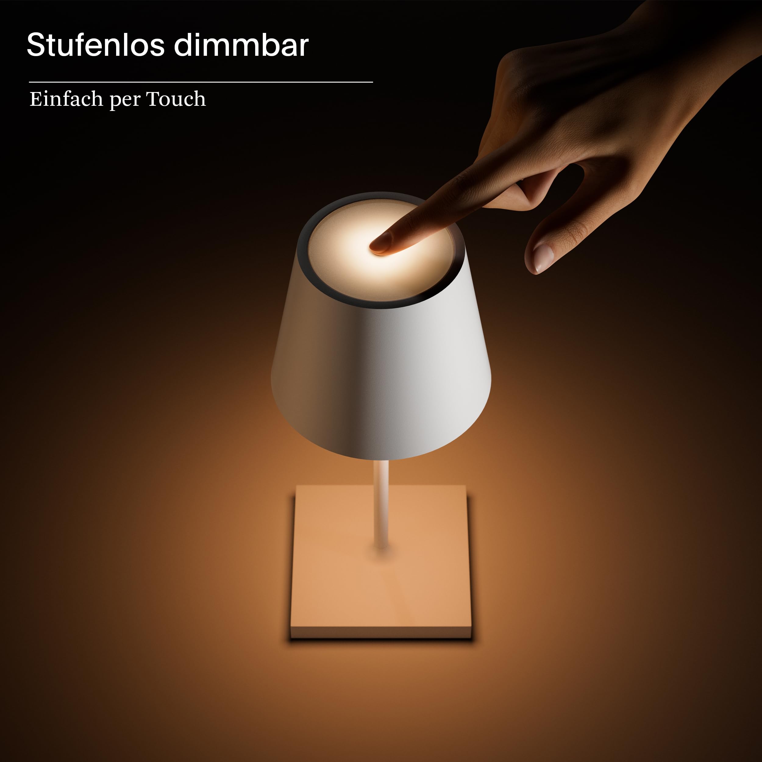 SIGOR 2 Stück Nuindie 2.0 mini - Dimmbare kleine LED Akku-Tischlampe Indoor & Outdoor, IP54 spritzwassergeschützt, Höhe 25 cm, aufladbar mit USB-C, 12 h Leuchtdauer, tannengrün
