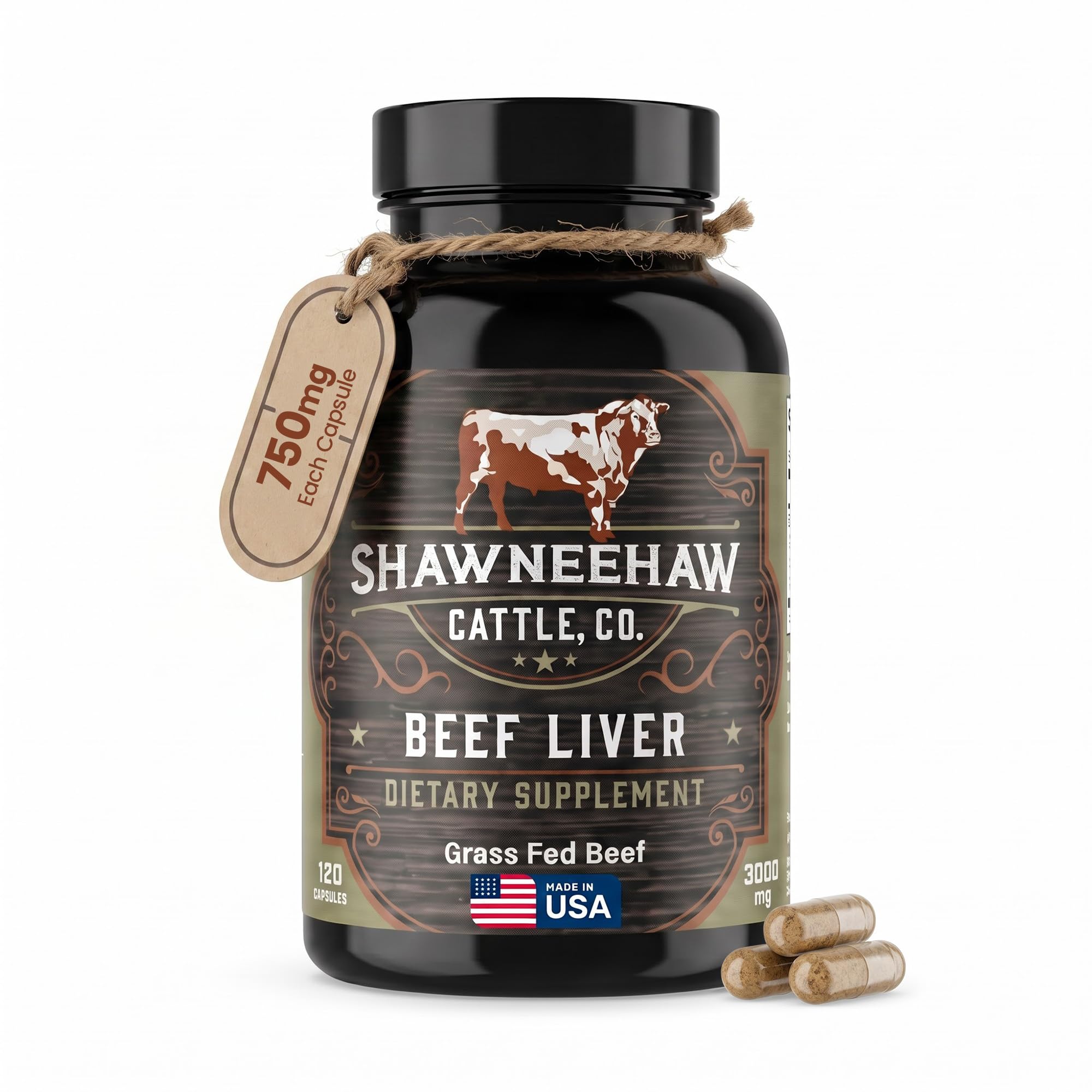 Freeze-Dried Beef Liver Capsules (120 Count)