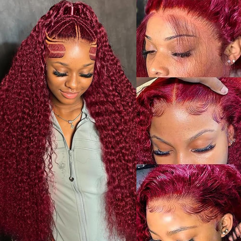 Amazon.com : ALSZIQIHR 99j Burgundy Water Wave 13x4 HD Lace Front