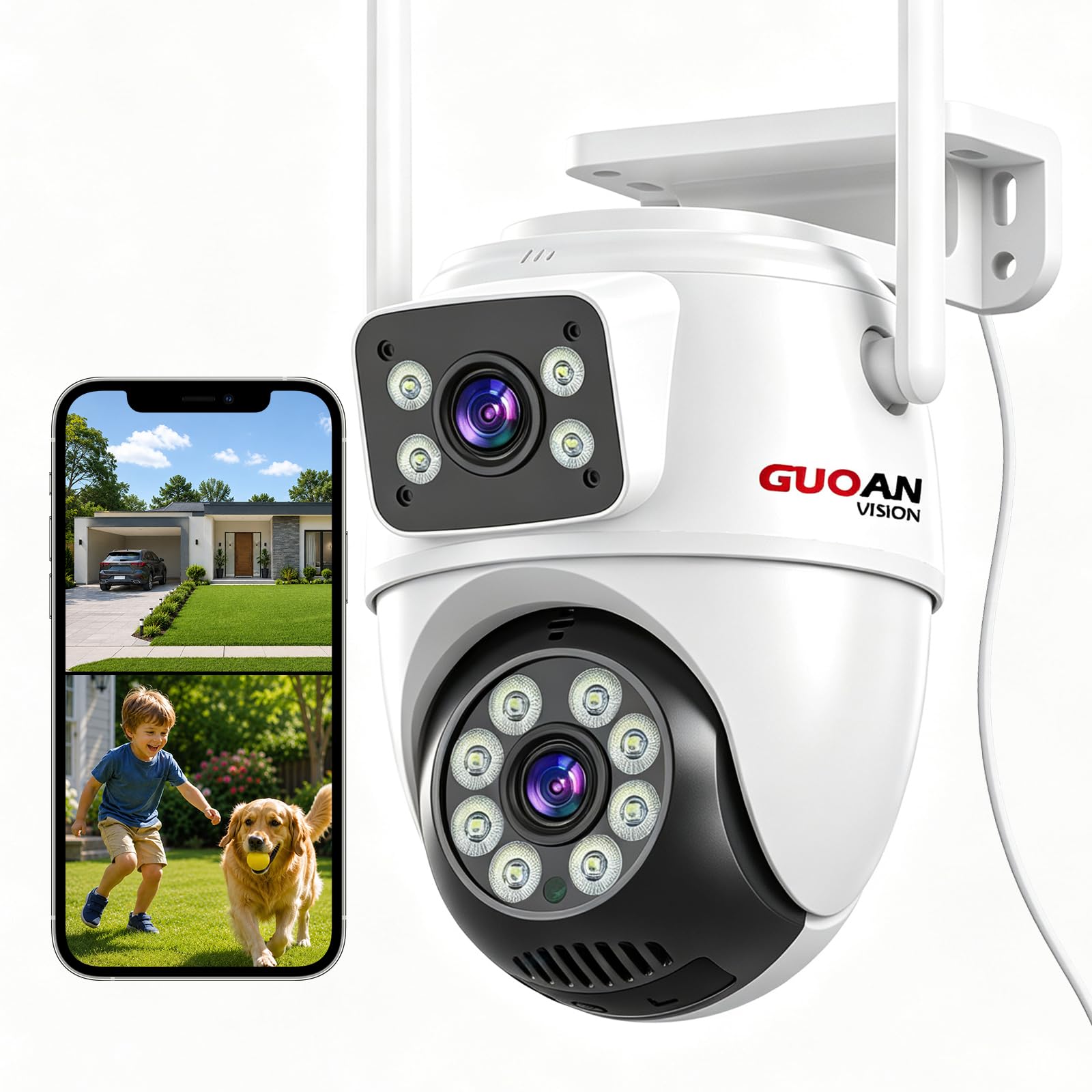 Dual Lens Security Camera Outdoor, 6MP 5GHz/2.4GHz Camera for Home Security-image-15