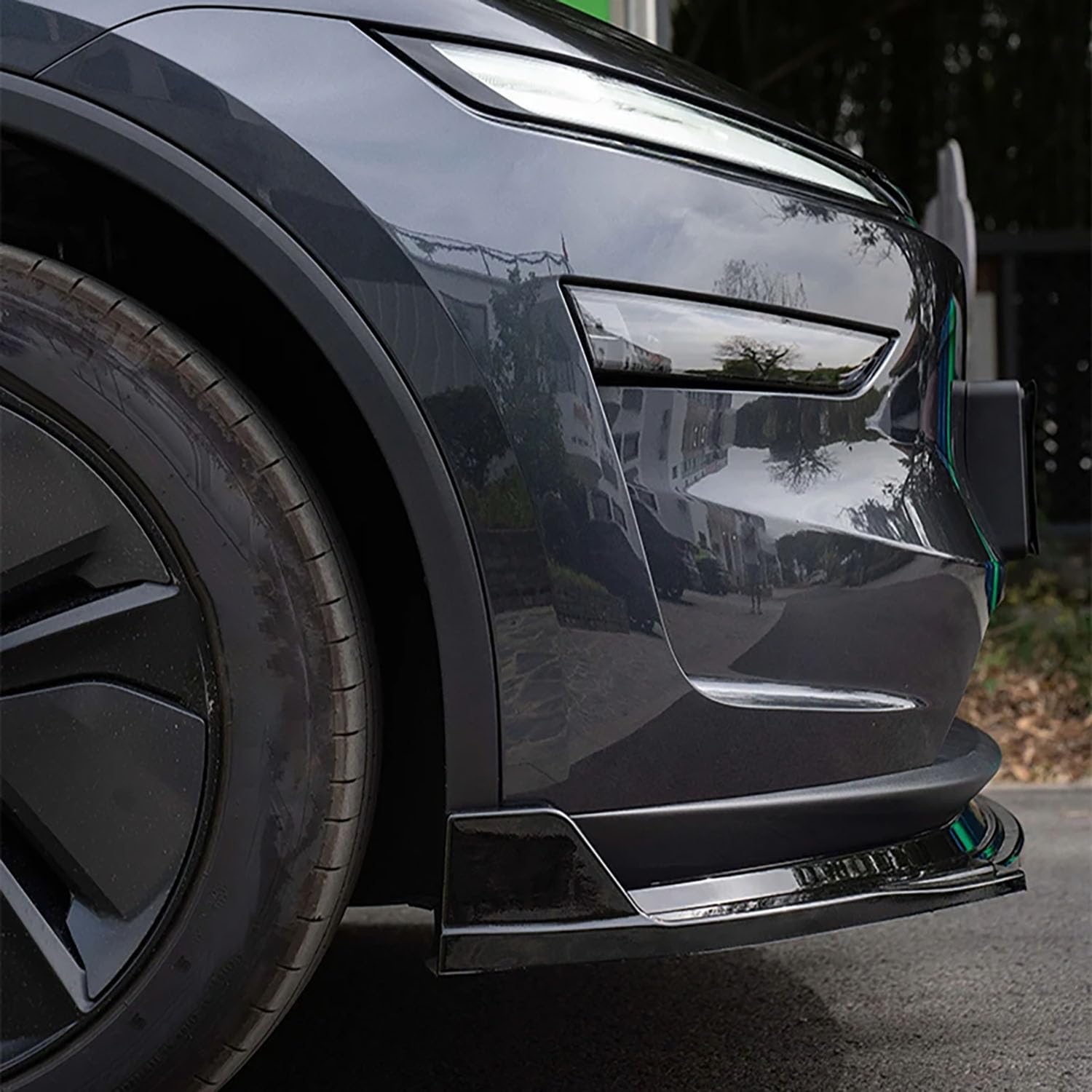 Für Tesla Model Y Juniper 2025 2026 Frontschürze Lippe Front Schaufel kit Limousine Körper Spoiler Splitter Kit,GlossyBlack