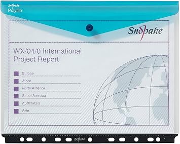 Snopake 15694 A4 Polyfile Ring Binder Wallet High Capacity Landscape Electra Colours (Pack of 5)