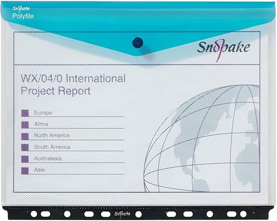 Snopake 15694 A4 Polyfile Ring Binder Wallet High Capacity Landscape Electra Colours (Pack of 5)