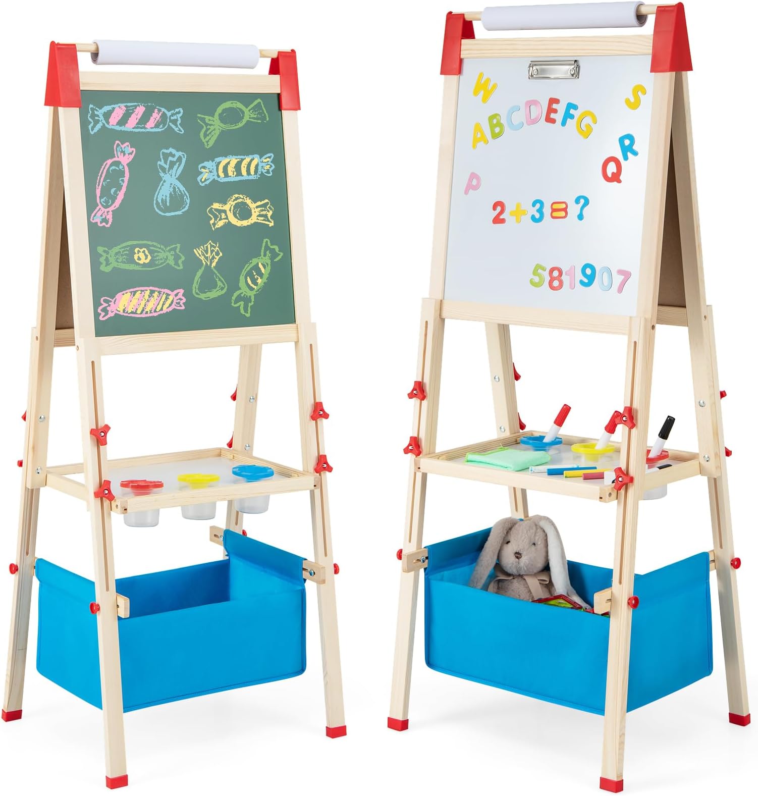 3 En 1 Tableau Enfants Double Face Avec Rouleau De Papier,, Jouet De Dessin Pour Enfants De 3 Ans 89788434