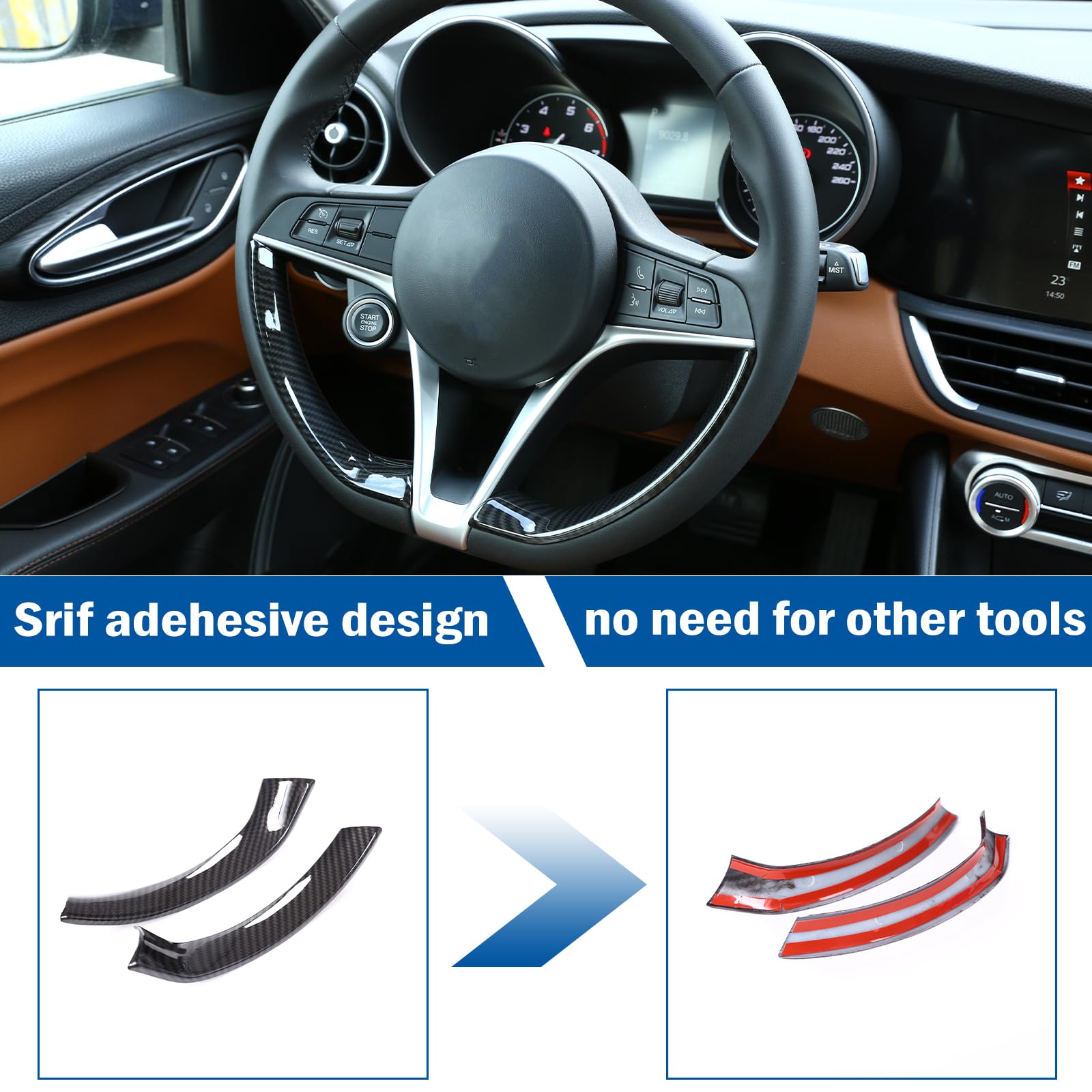 Copertura Decorativa Volante In ABS Effetto Carbonio Per Ford F-150 Raptor 2023 - Accessorio Interno Auto, Adesivo Protettivo - 4
