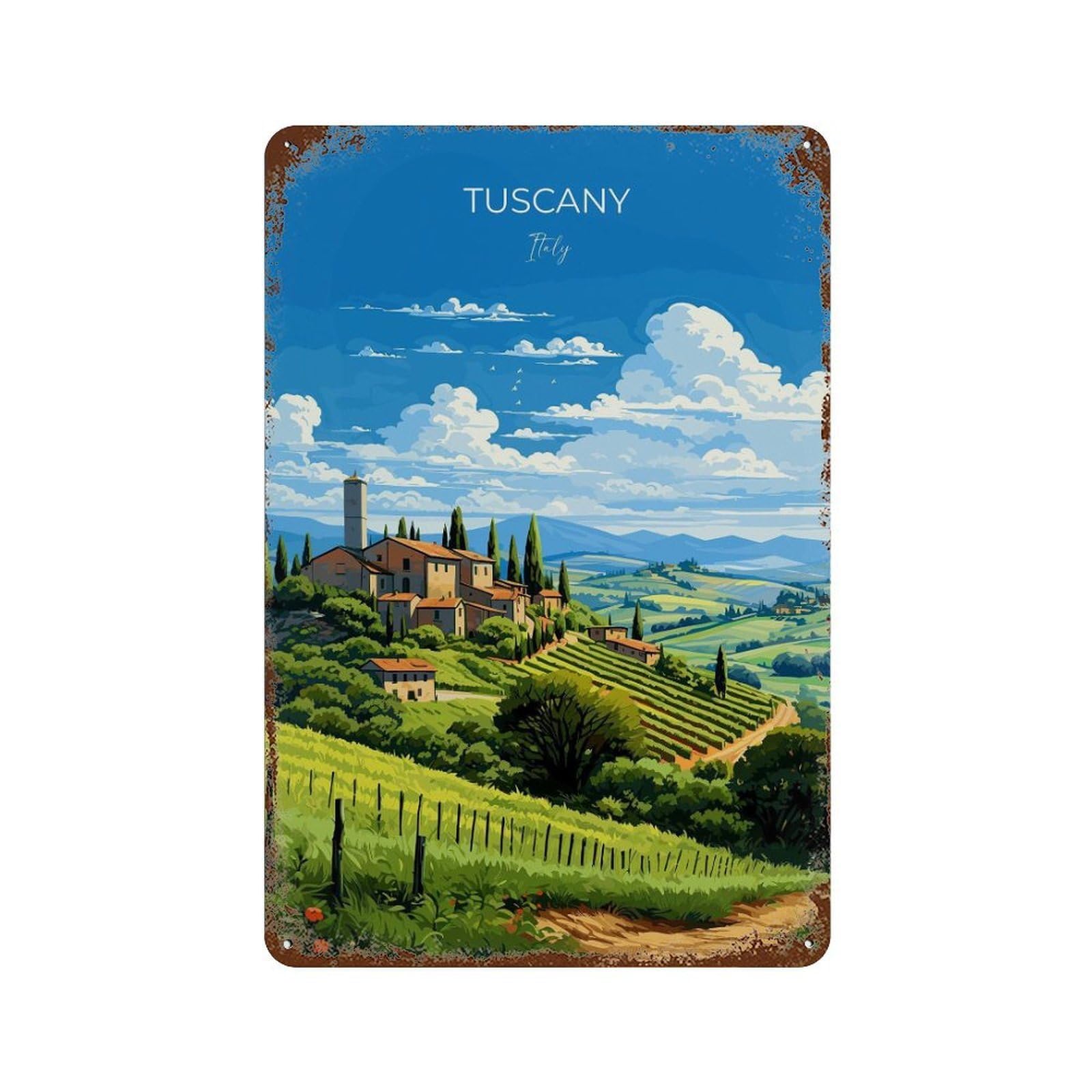 xiaoxiaoshen Tuscany Travel of Lovers Gift Italy (2) Wall Decor Art Metal Tin Poster Modern Home Decor Art Home Bar Shop Decorations Vintage Sign 30x20cm