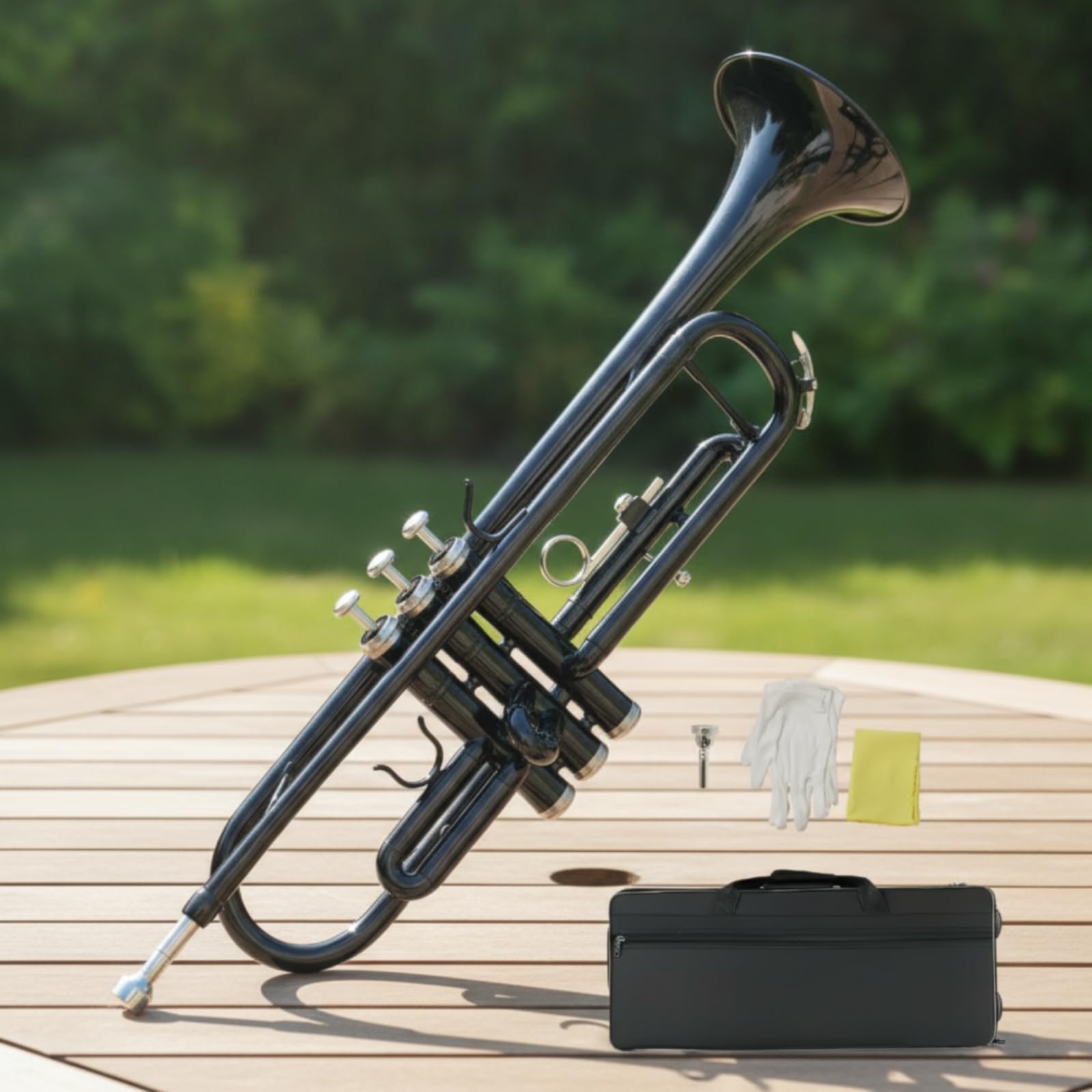 Tromba in Laccata Nera Tromba in Si Bemolle Tre Pistoni per Principianti, Musicisti, Studio, Scuola, Concerti