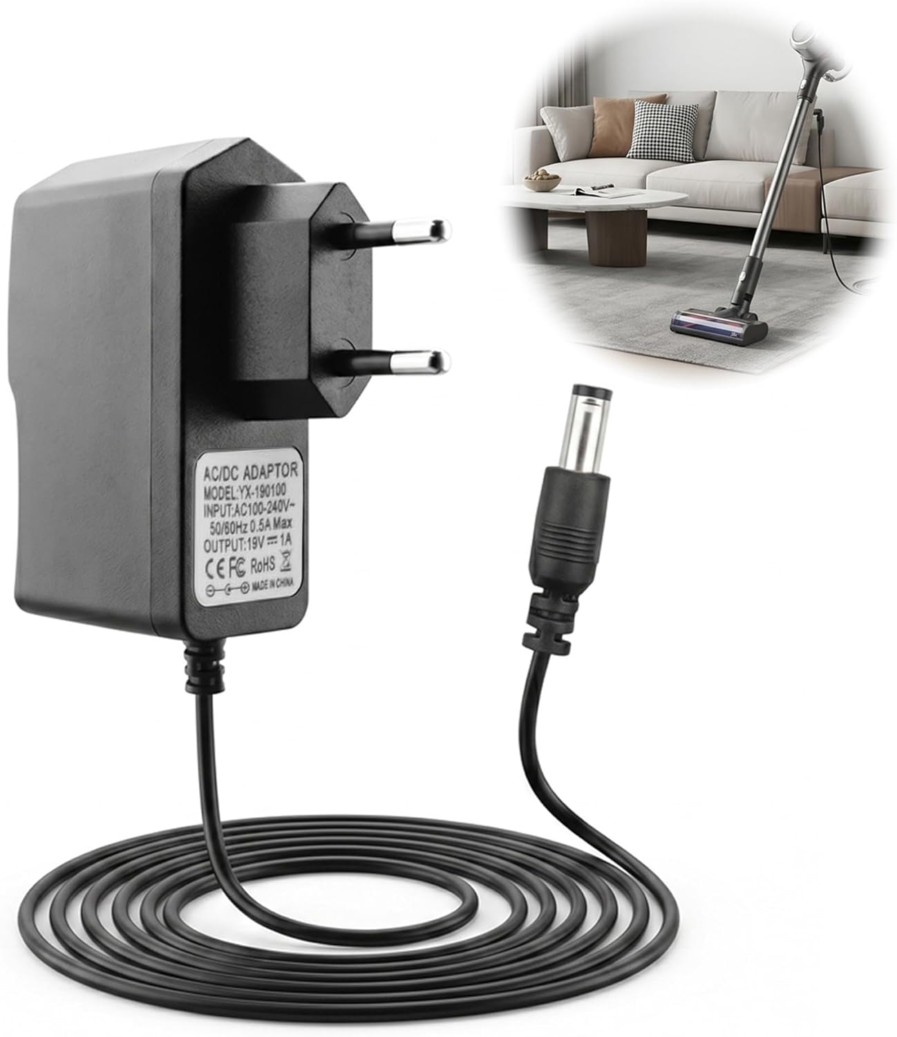 26V 0,5A Netzteil Ladegerät für H-Free 100 200 500 700 800, HF122RH HF122GPT HF222UPT 122BAT Akku-Staubsauger Ladekabel Ersatz Ladegerät, FD22BC FD22G FD22L HF522SFP Ersatz Ladegerät, (1,8M)